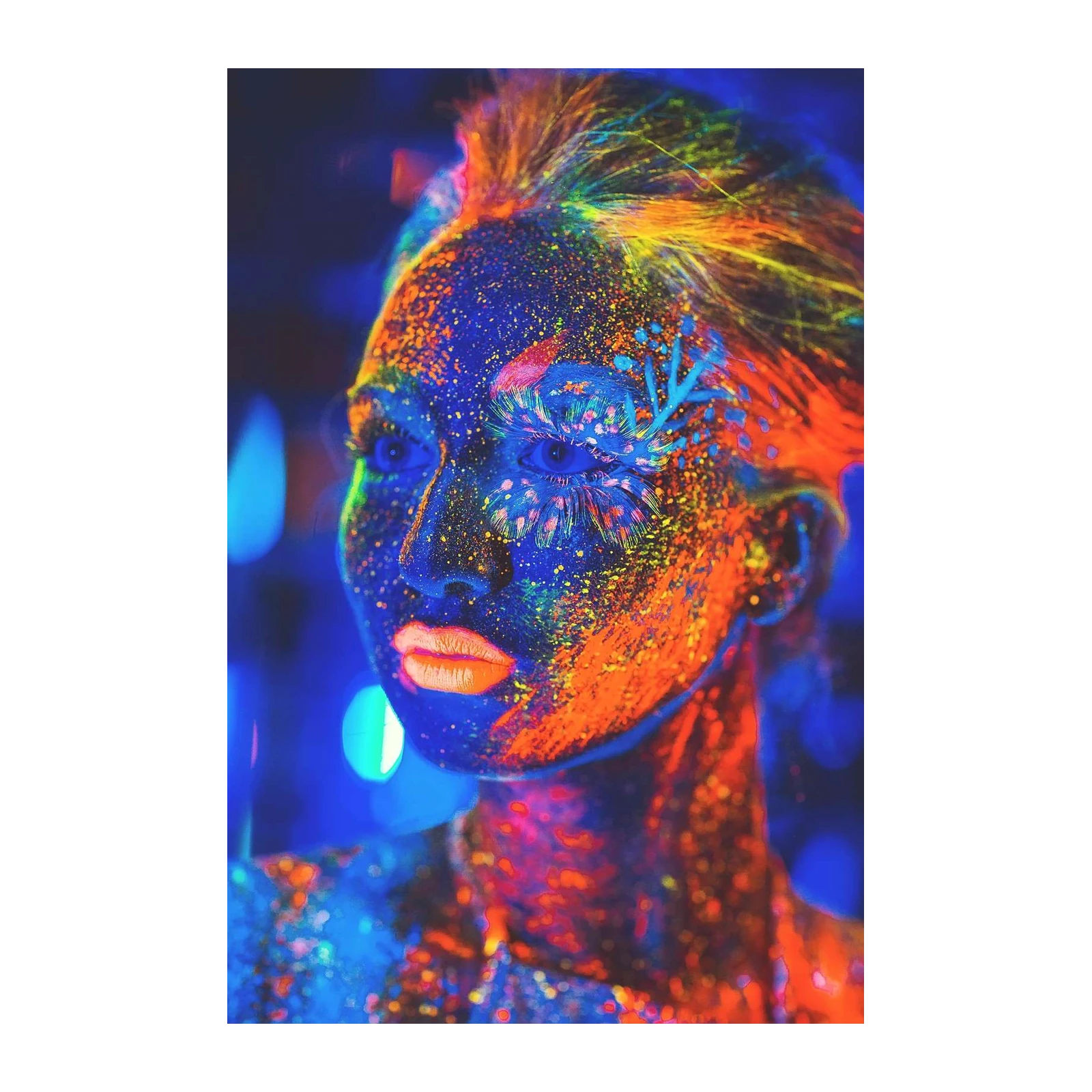 Neon Glow Face UV Art Wall Art