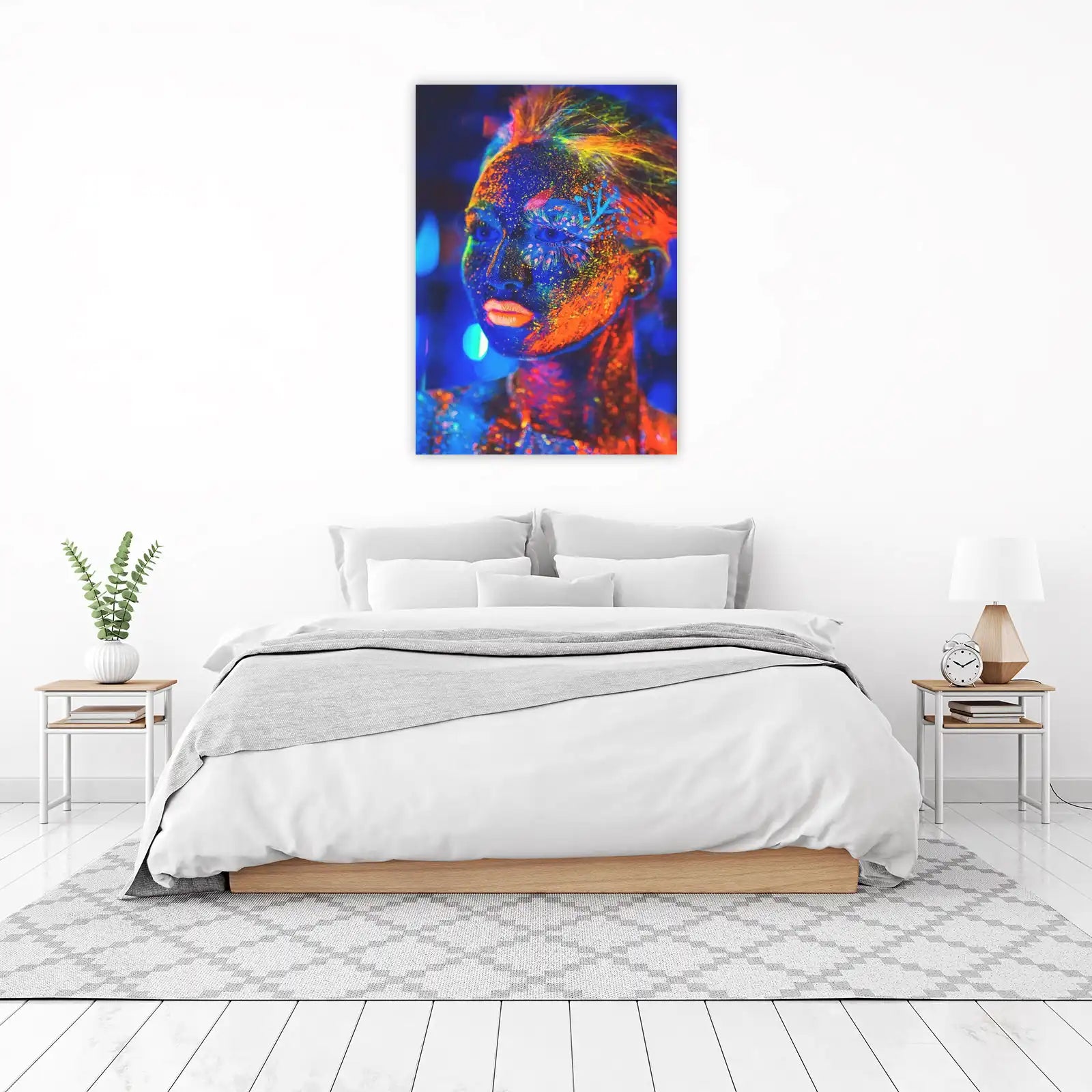 Neon Glow Face UV Art Wall Art