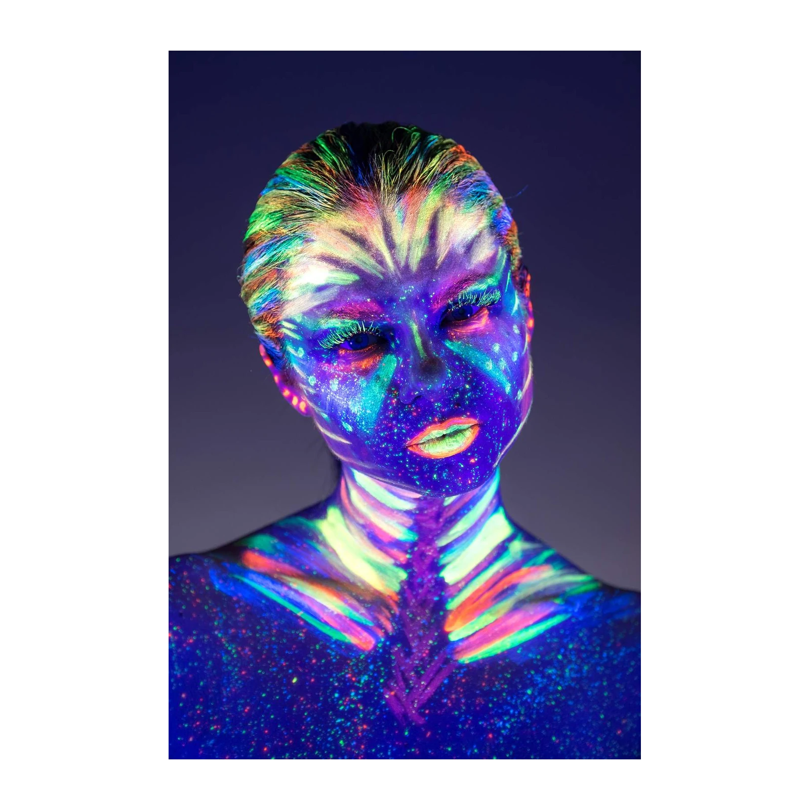 Vibrant Neon Face Art Wall Art