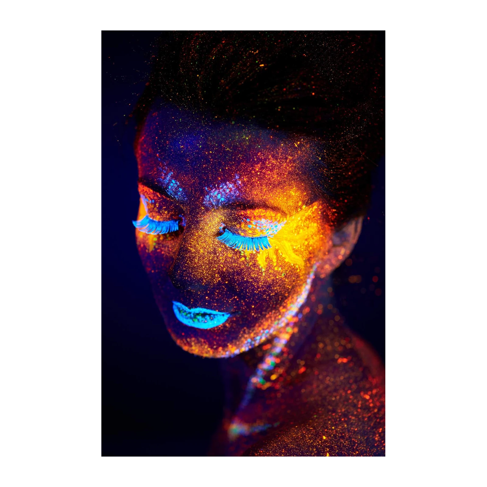 Neon Glow Face Blacklight Wall Art