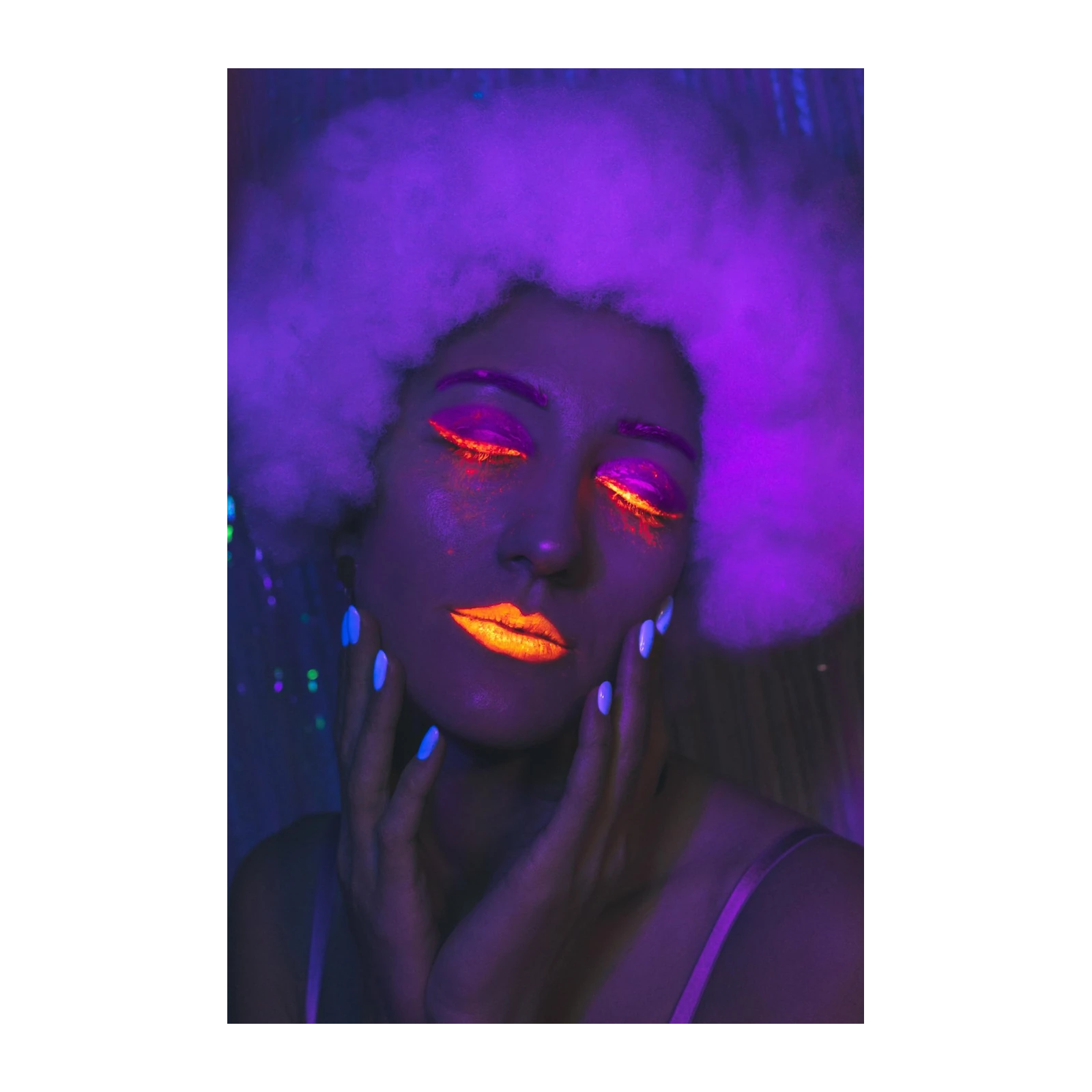 Neon Glow Portrait Abstract Art Wall Art