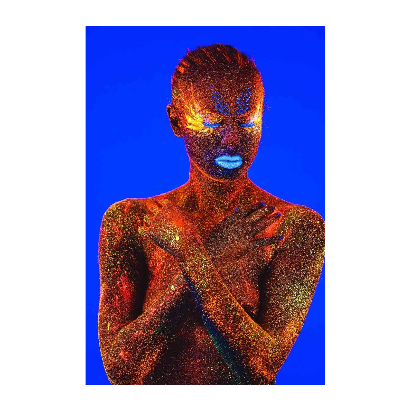 Neon Glow Body Art Abstract Wall Art