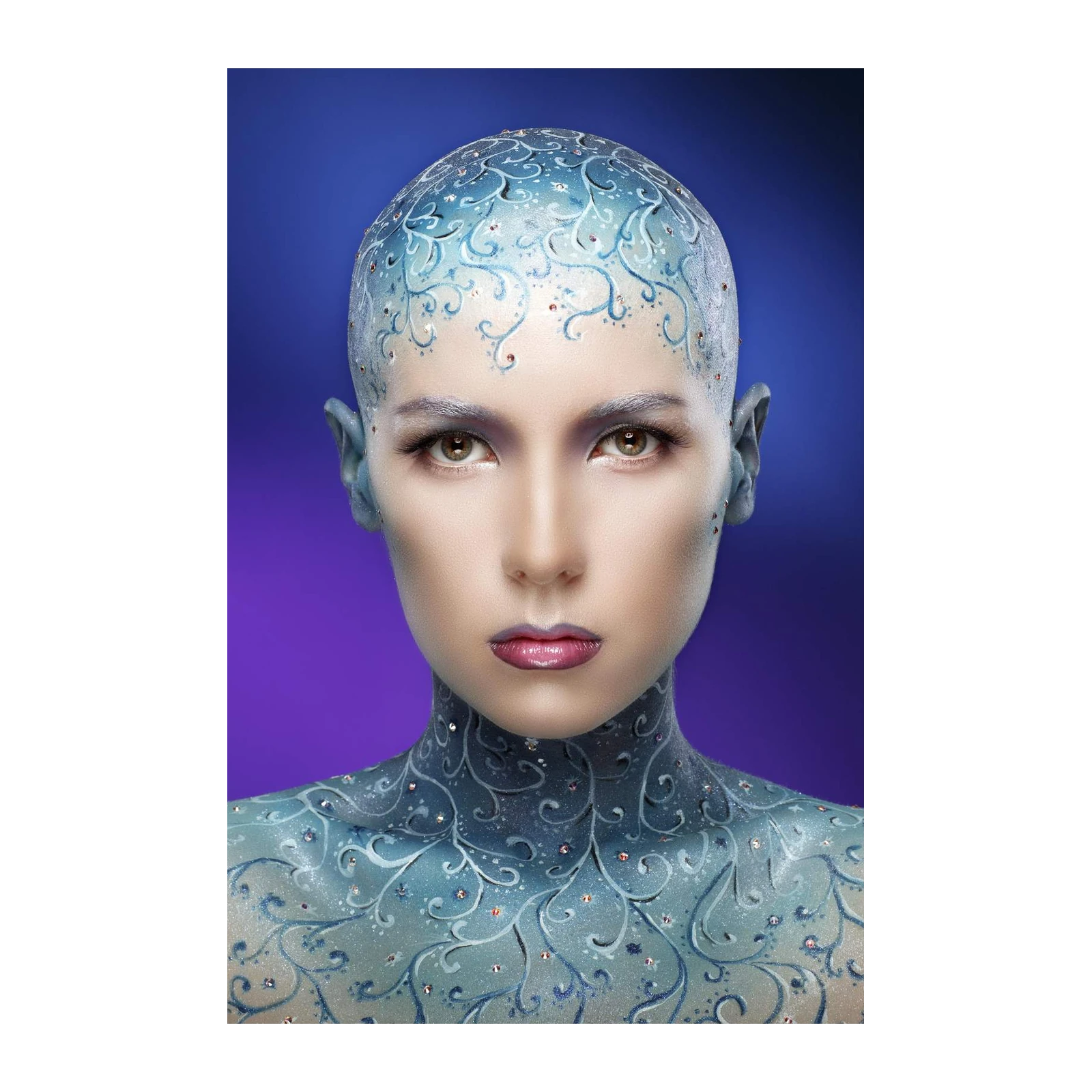 Enchanting Blue Aura Portrait Wall Art