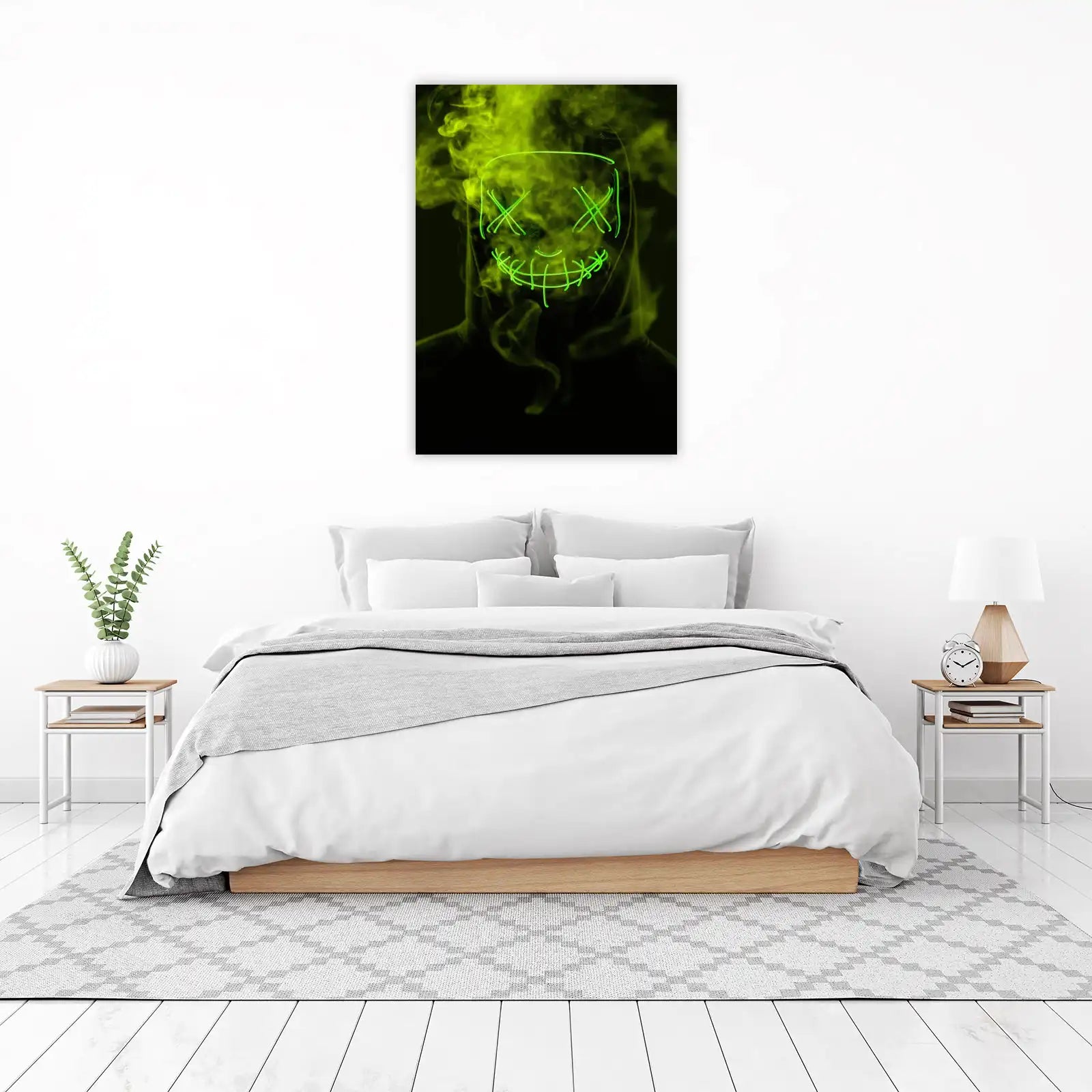 Neon Grimace Gas Mask Wall Art Wall Art