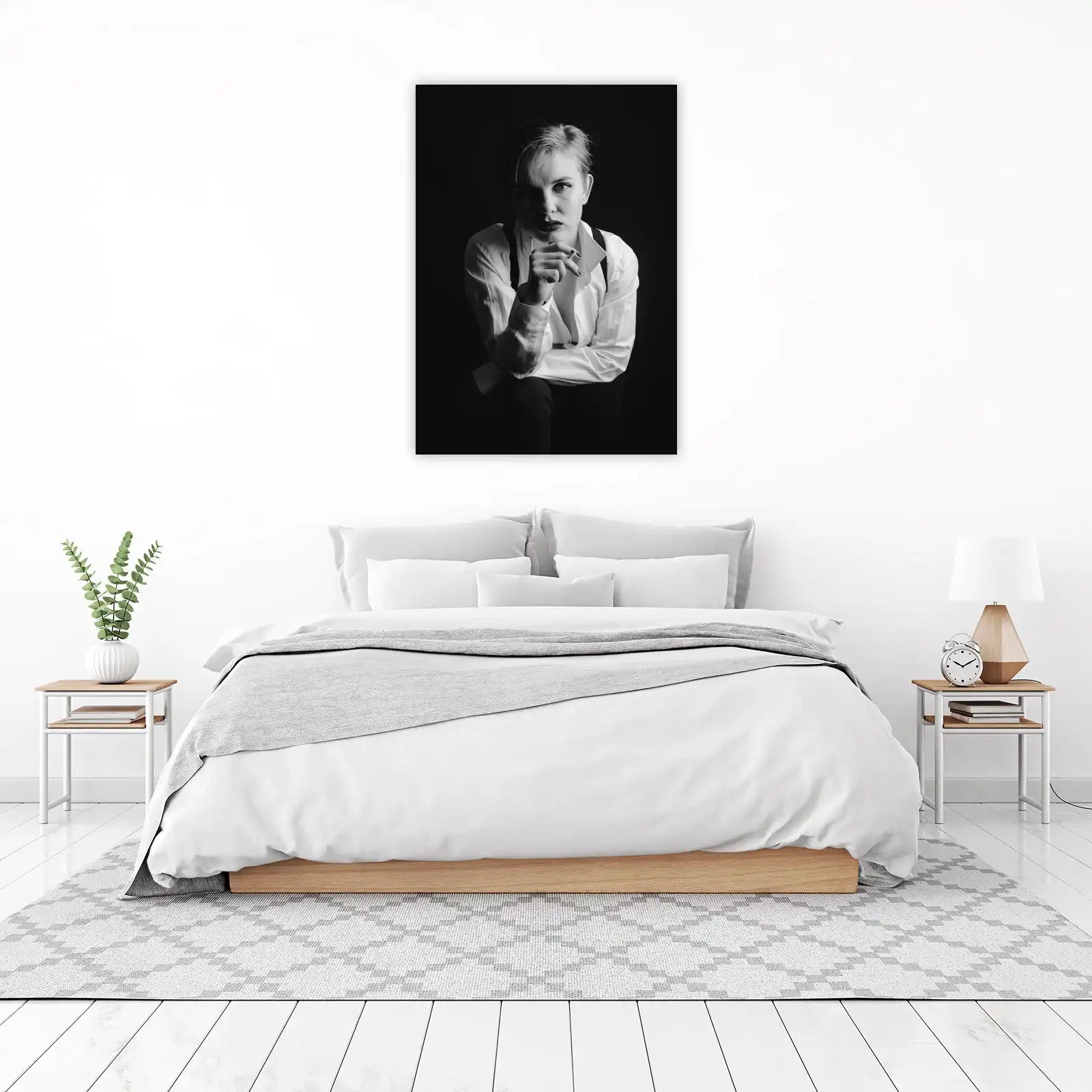 Edgy Portrait with Smoke Wall Art
