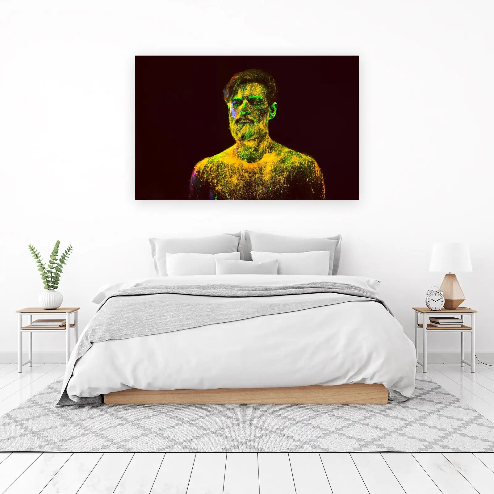 Vibrant Neon Portrait Man Wall Art
