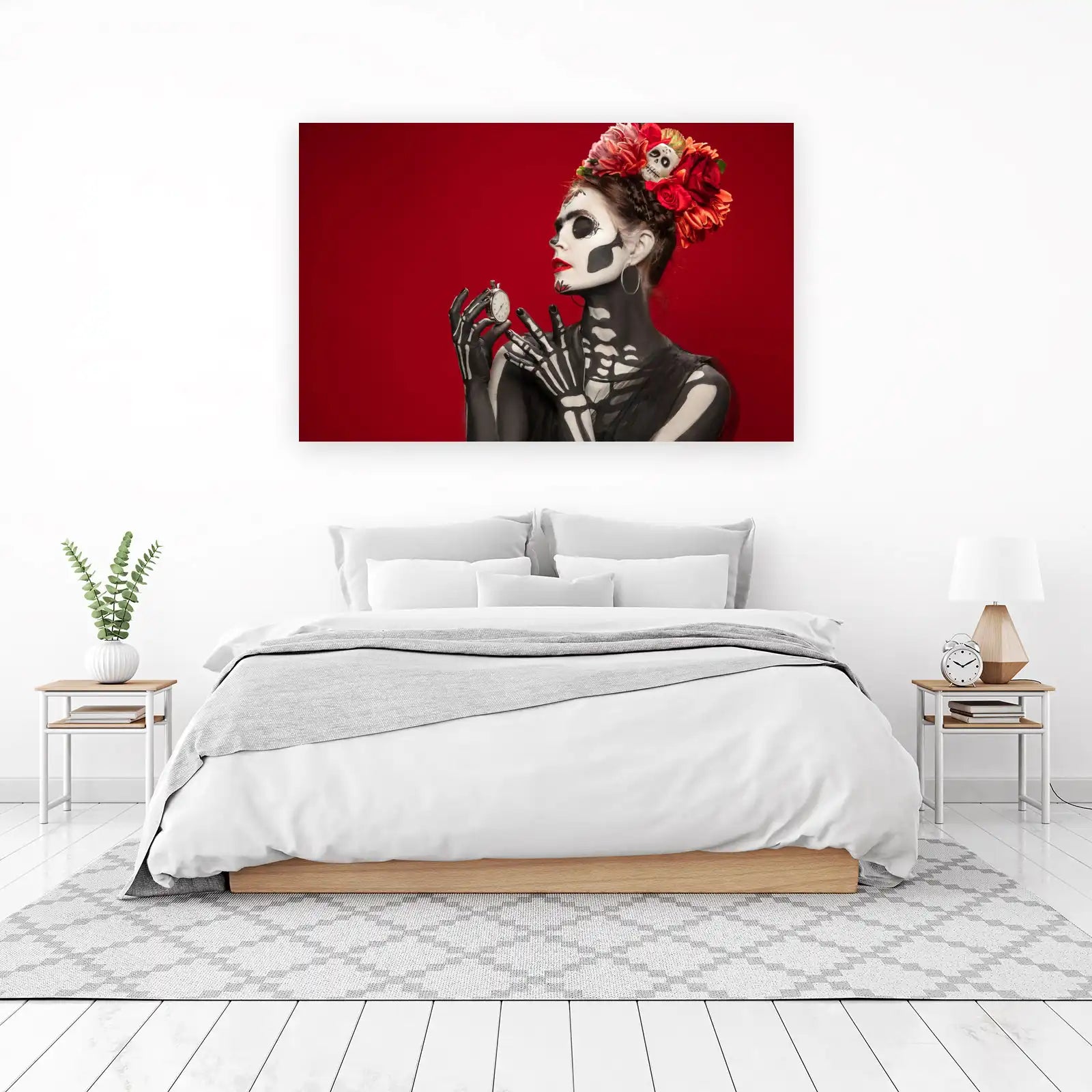 Dia de Muertos Skull Woman Wall Art