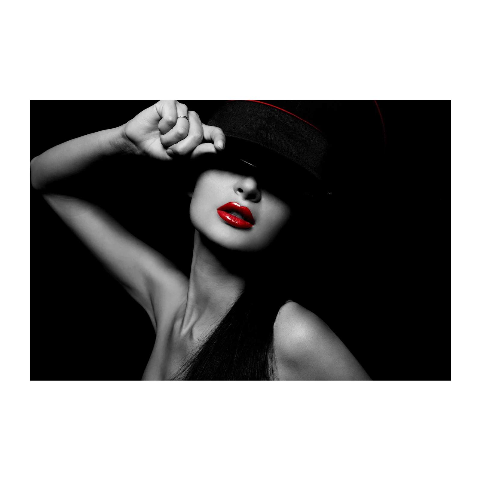 Glamorous Red Lips & Hat Wall Art