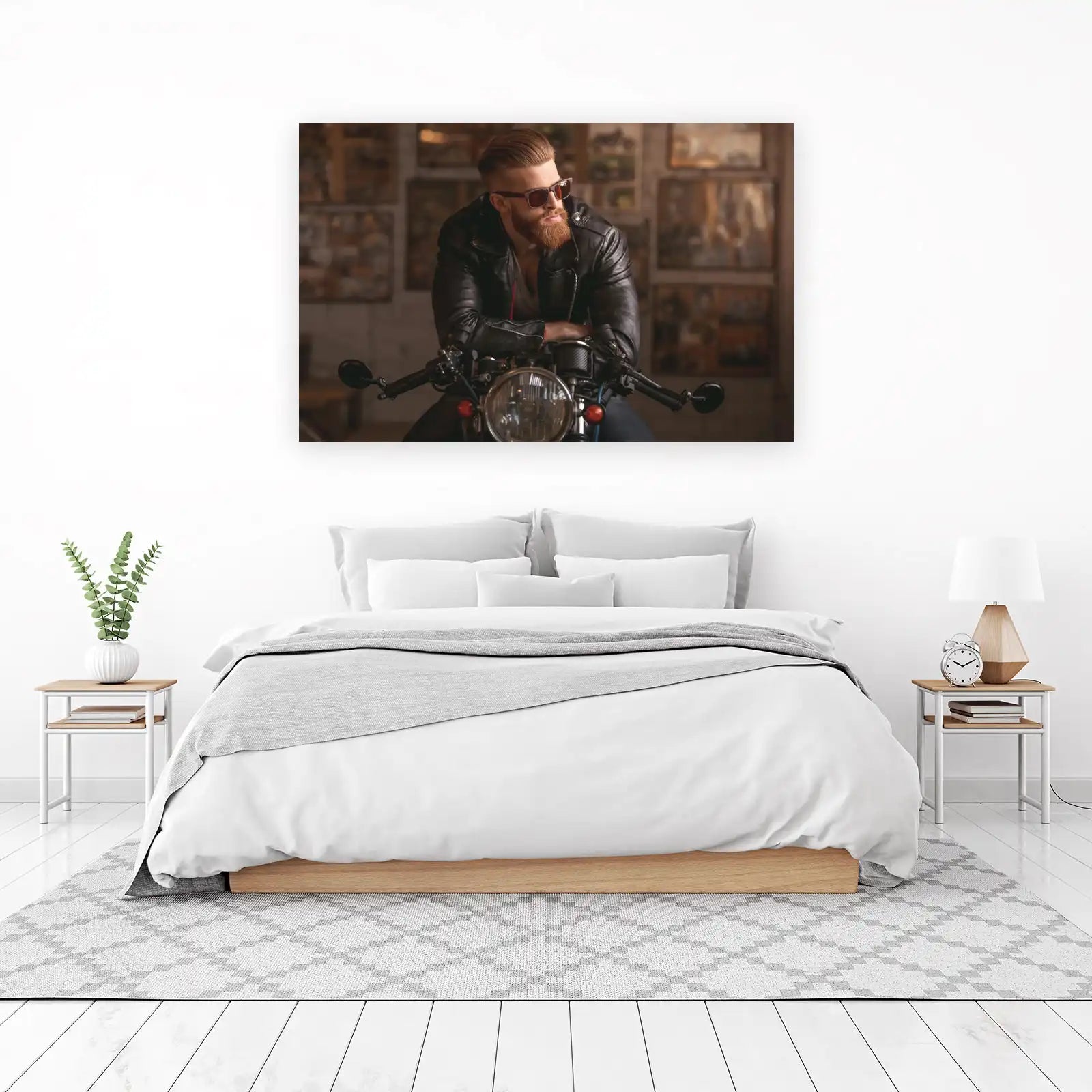 Rugged Biker Portrait Wall Art