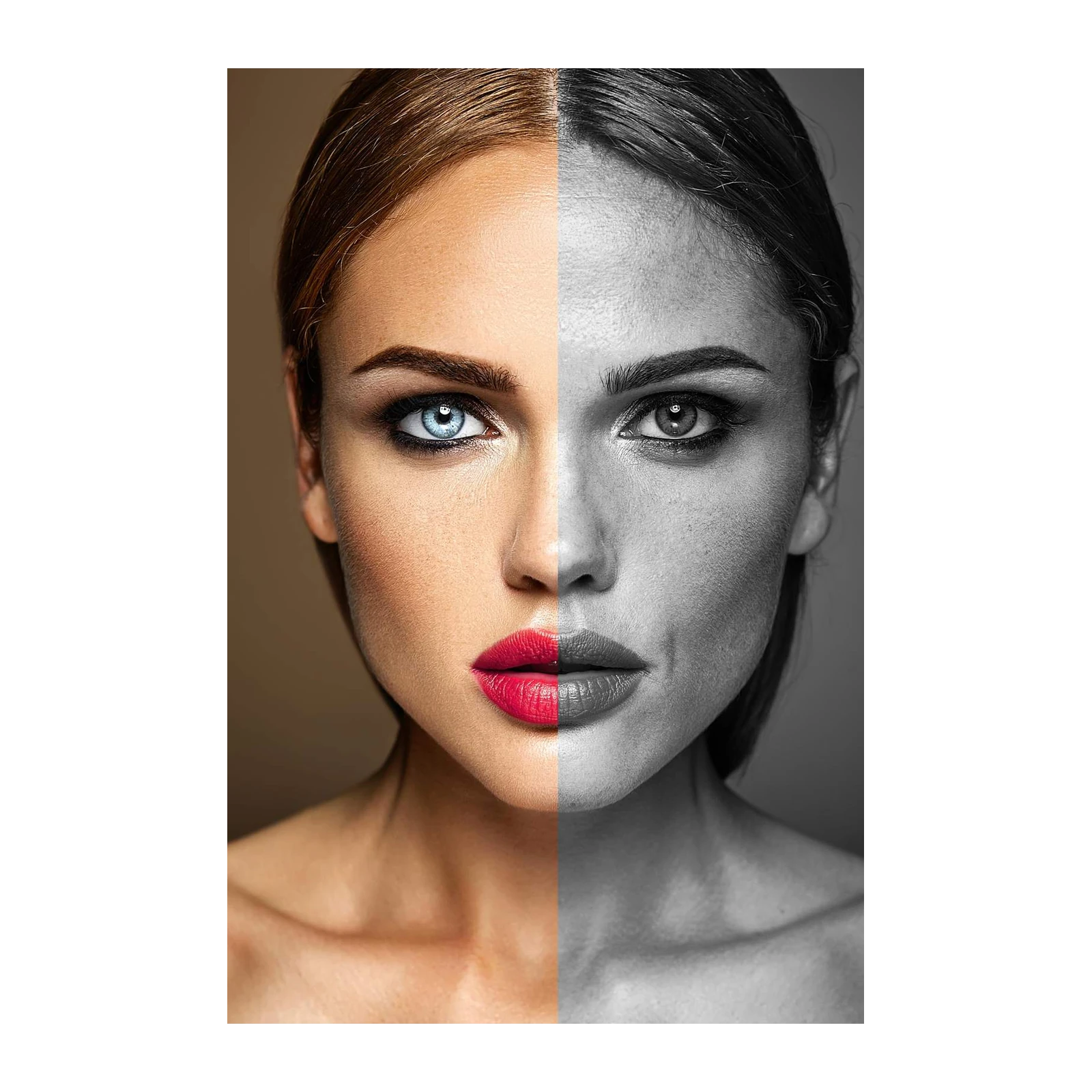 Striking Dual-Tone Portrait Wall Art