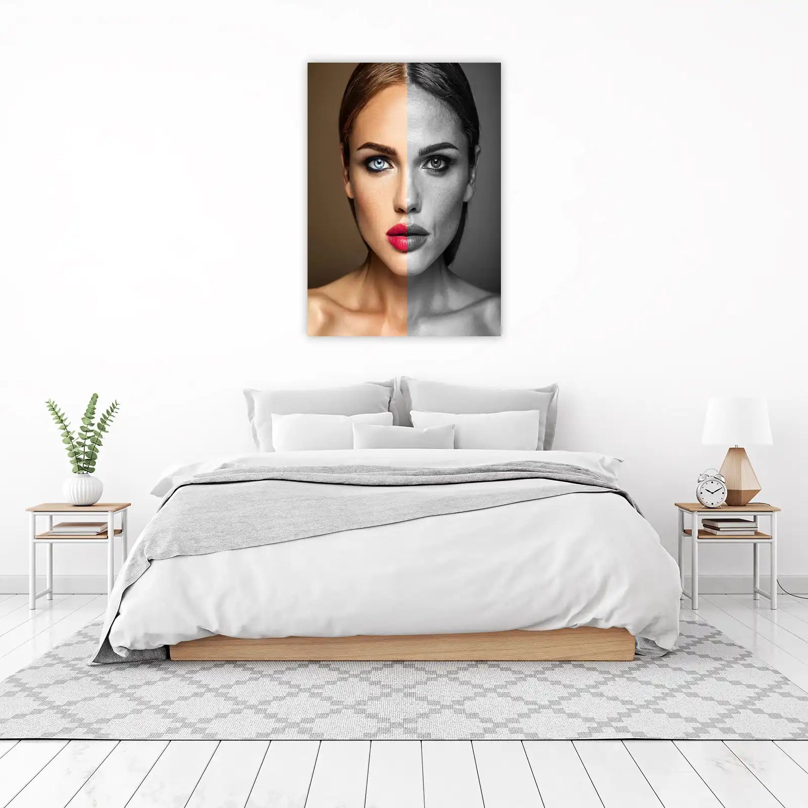 Striking Dual-Tone Portrait Wall Art