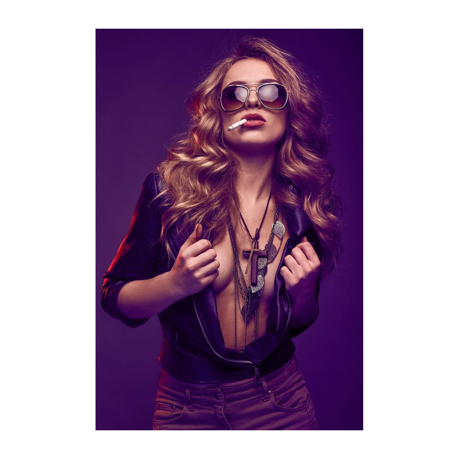 Edgy Rocker Chic Woman Wall Art