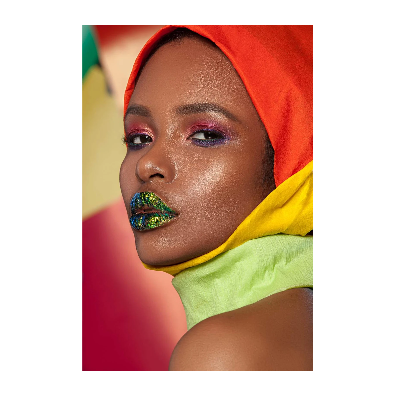 Vibrant Glam Makeup Portrait Wall Art