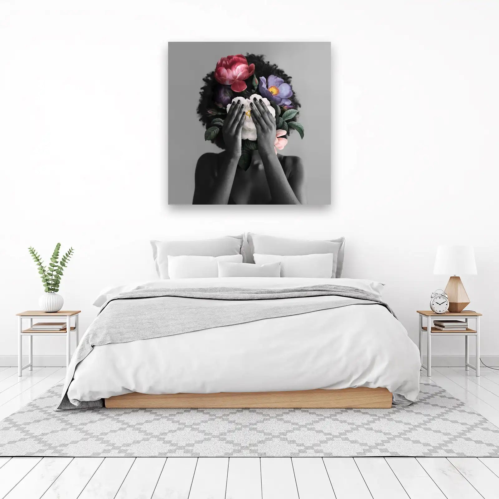 Enchanted Bloom Woman Floral Wall Art Wall Art