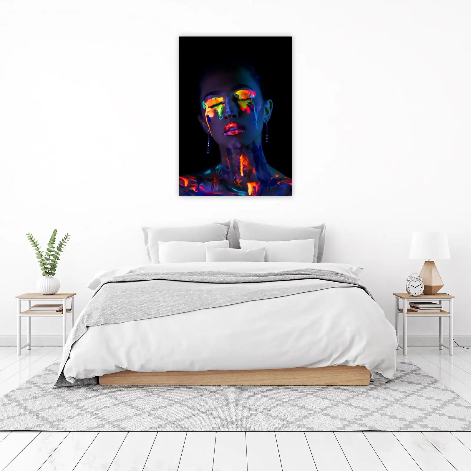 Neon Drip Portrait Vibrant Wall Art