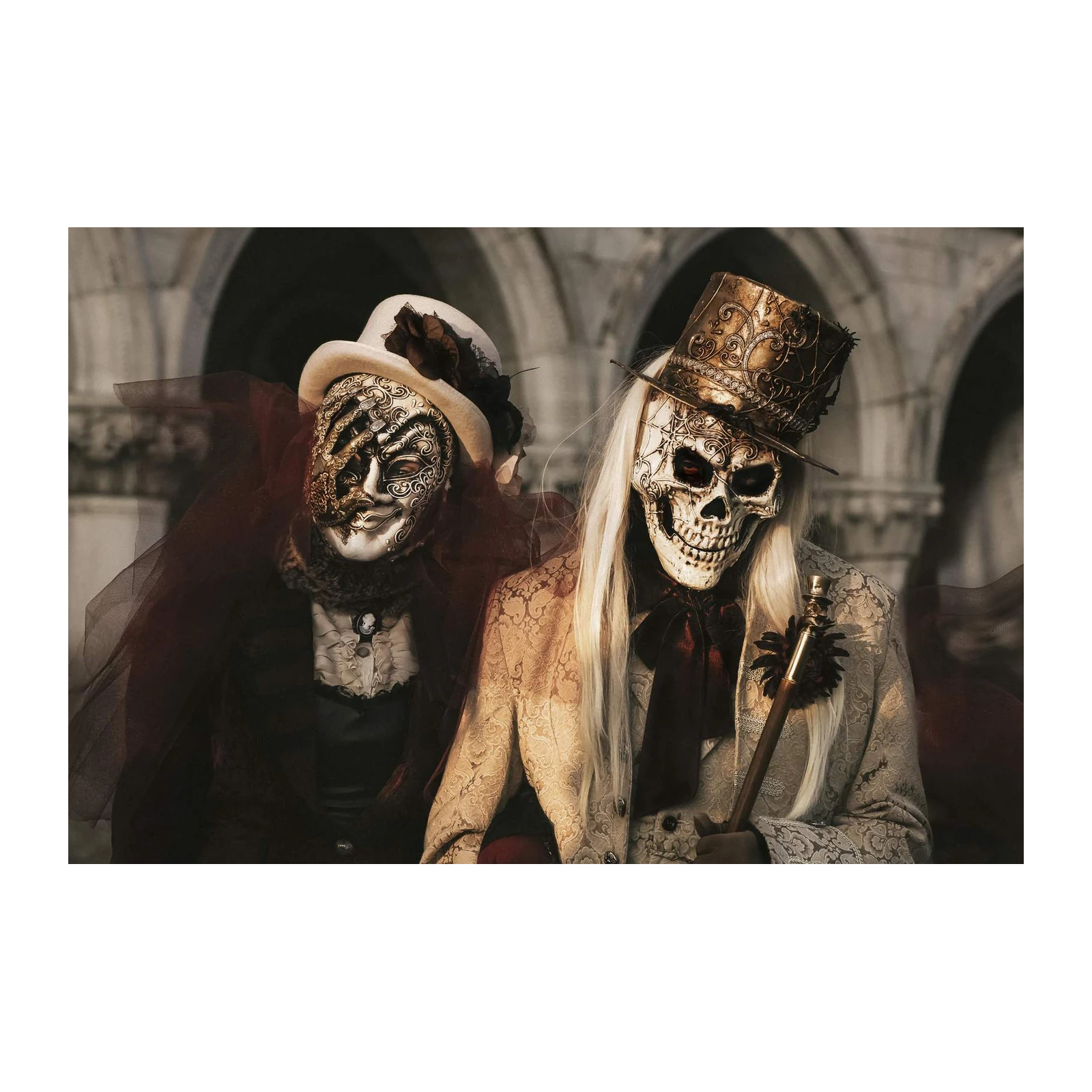 Venetian Masquerade Skeletons Wall Art