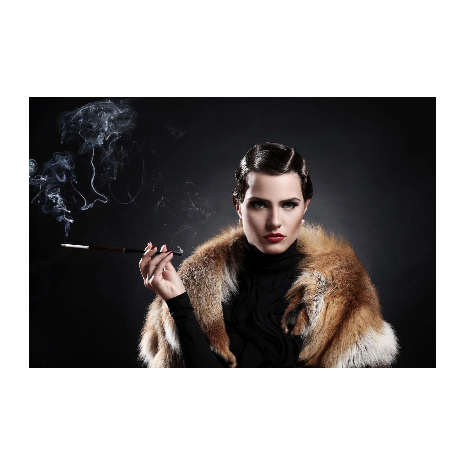 Glamorous Flapper Smoking Wall Art