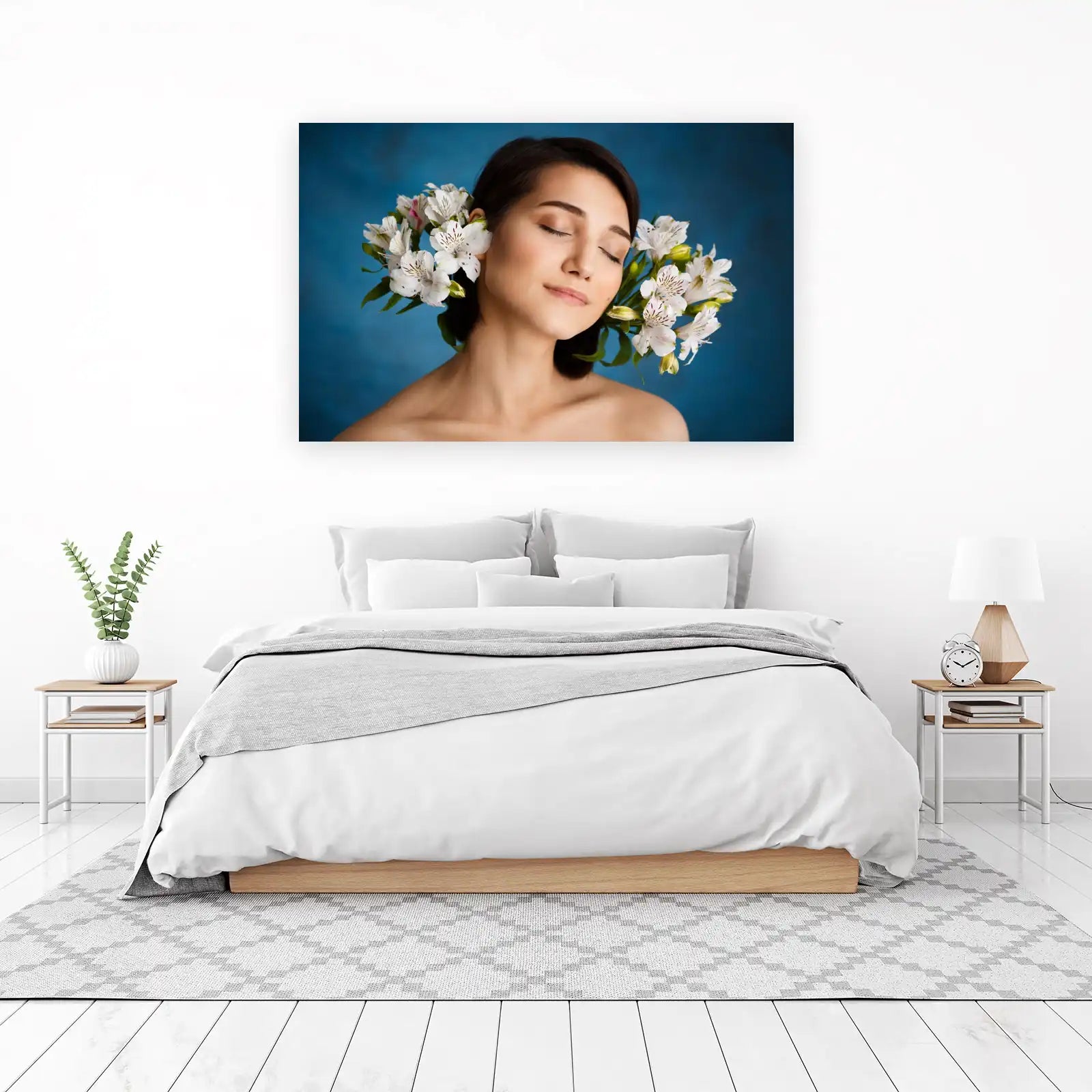 Serene Floral Portrait Wall Art