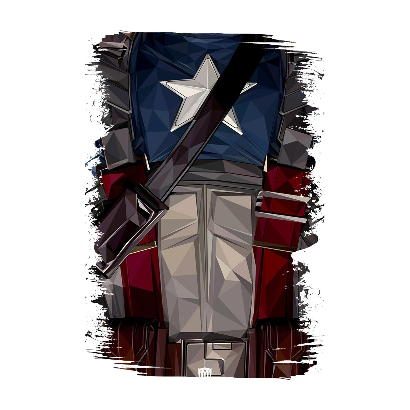 Bold Captain America Geometric Wall Art