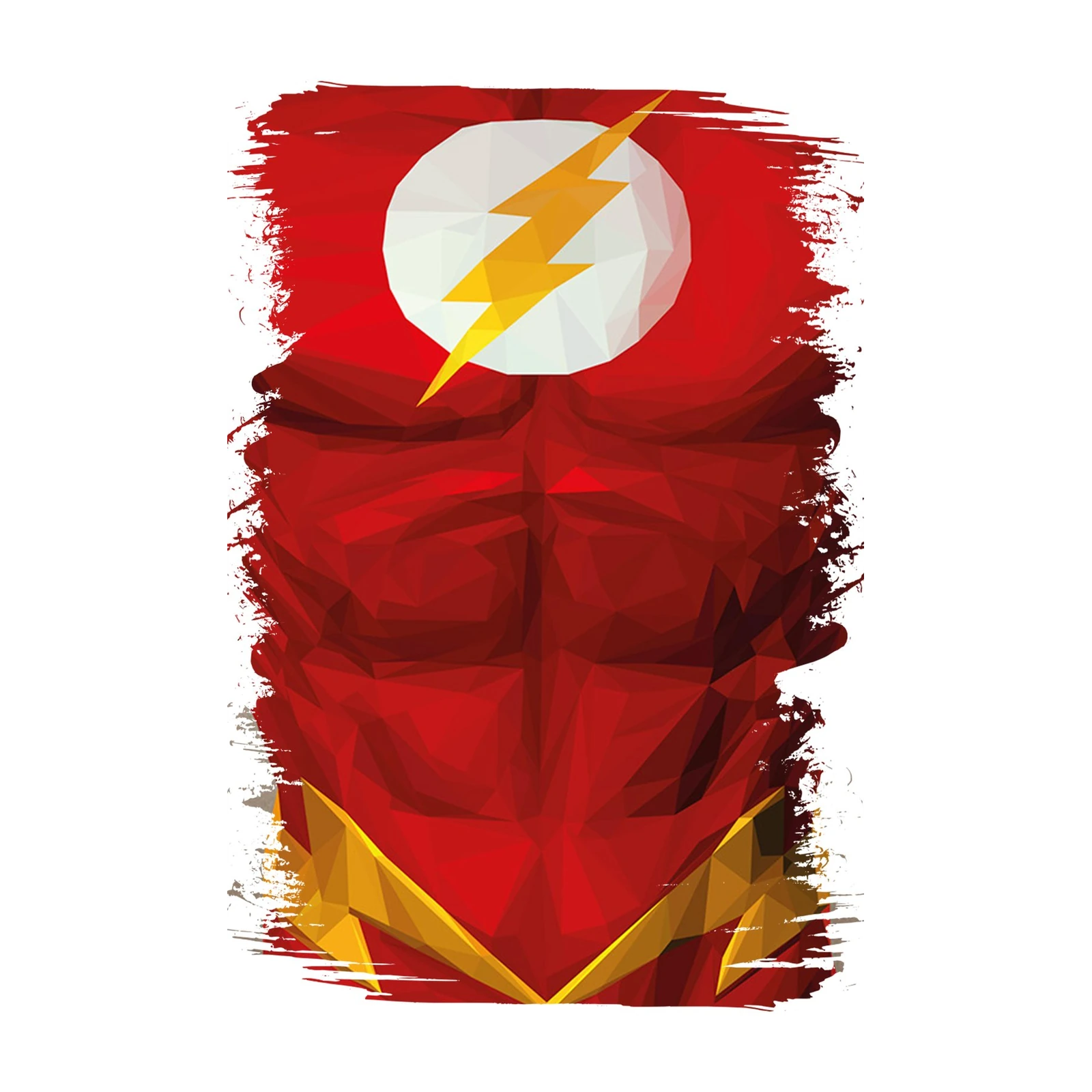Flash Low Poly Superhero Red Wall Art