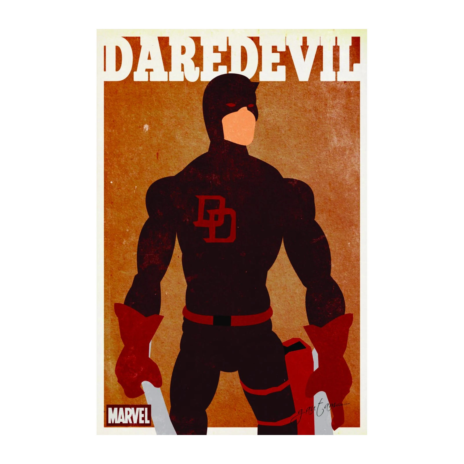 Daredevil Minimalist Marvel Wall Art
