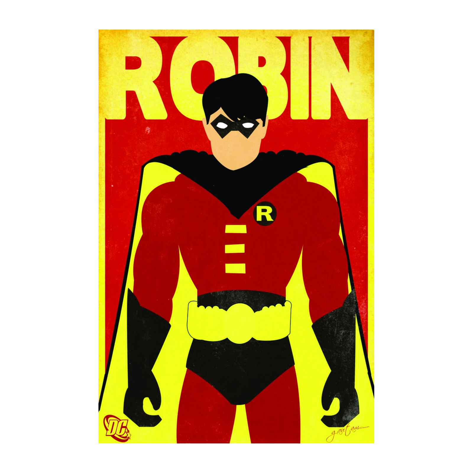 Retro Robin DC Comics Pop Art Wall Art