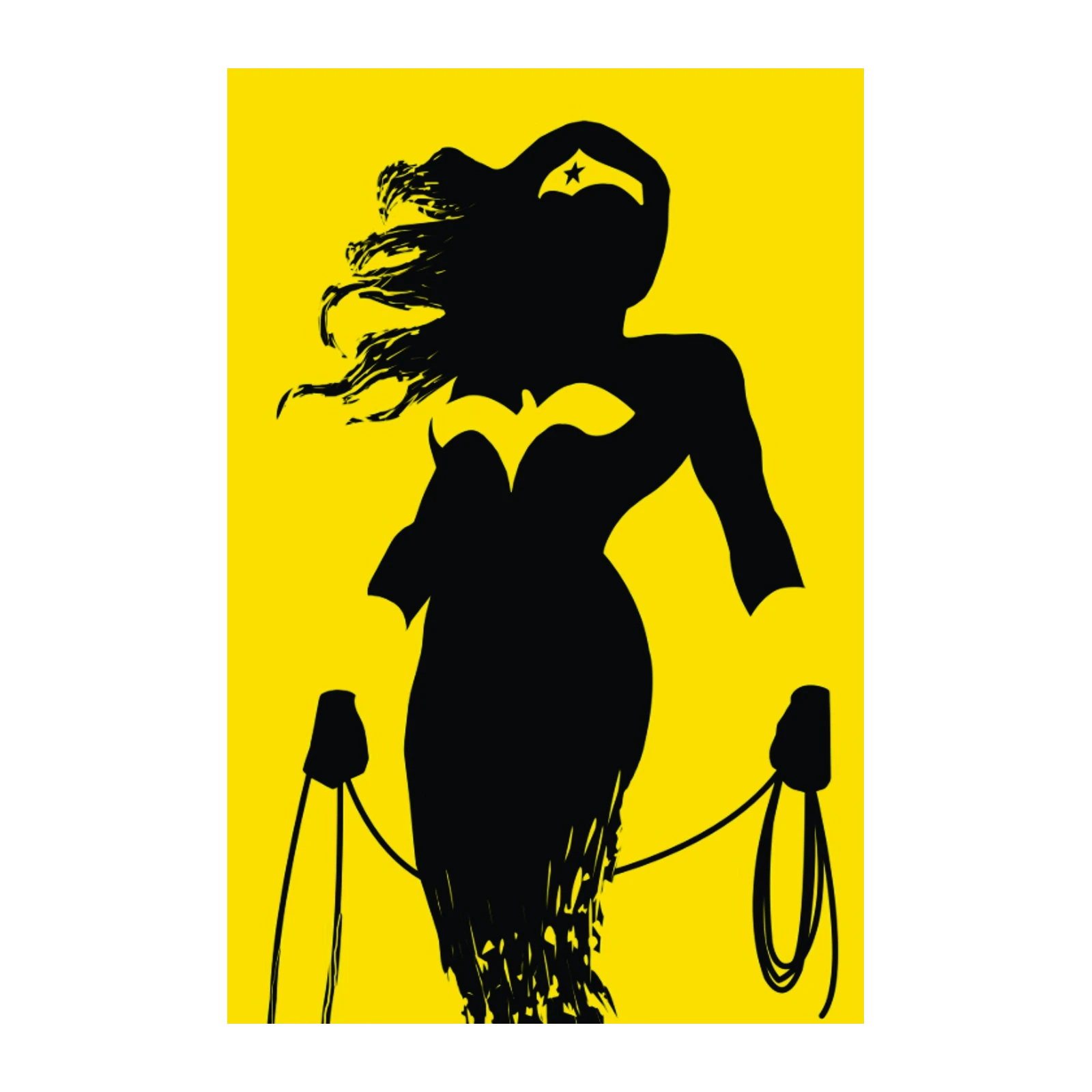 Bold Wonder Woman Silhouette Wall Art