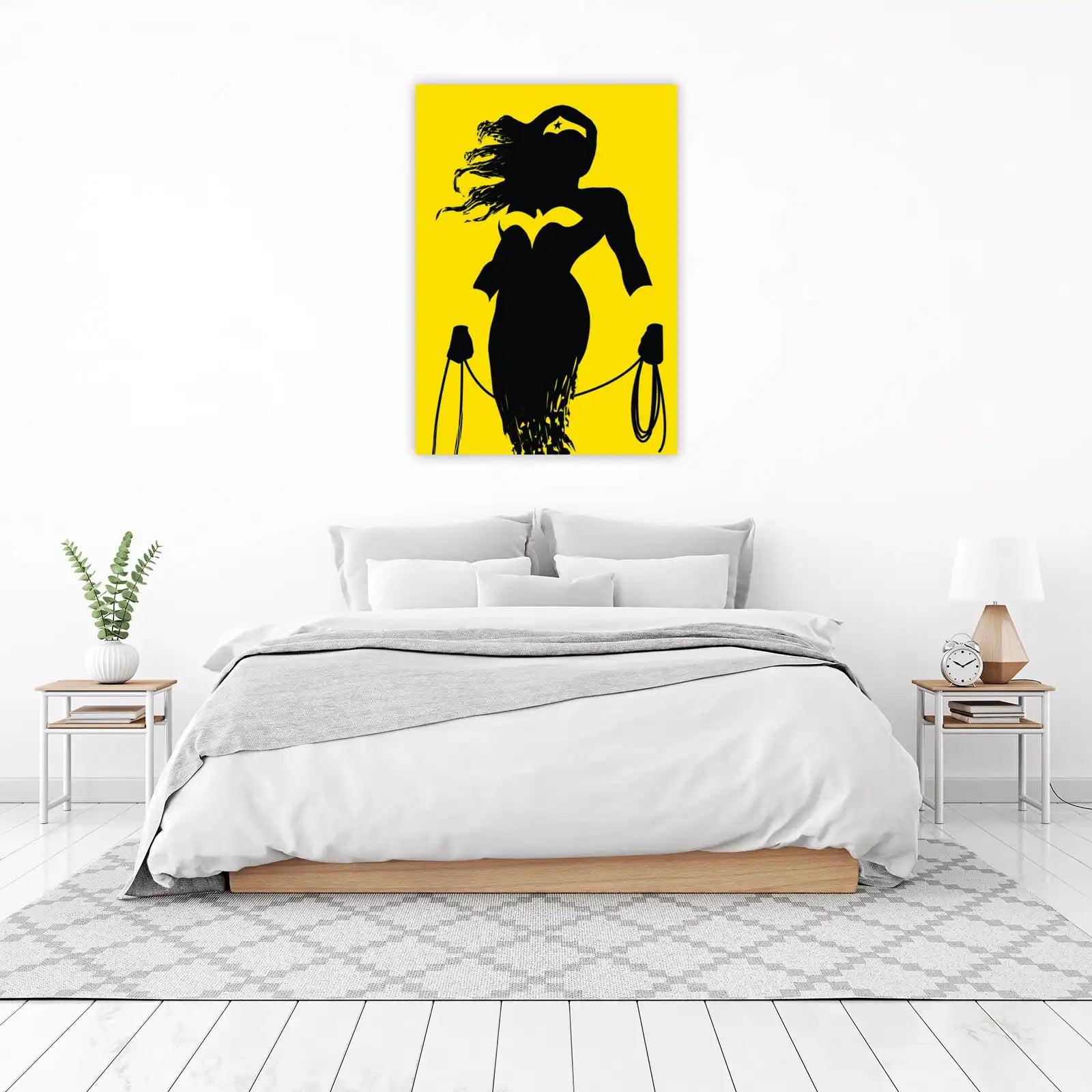 Bold Wonder Woman Silhouette Wall Art