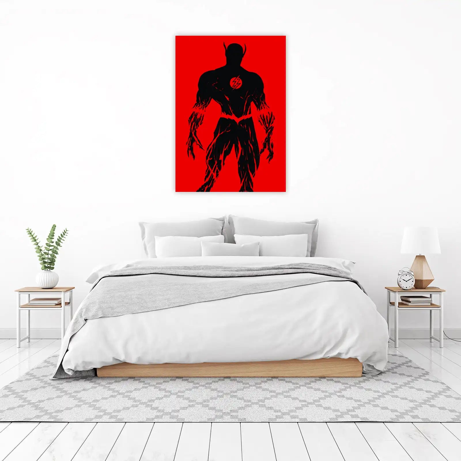 Crimson Speedster Silhouette Wall Art