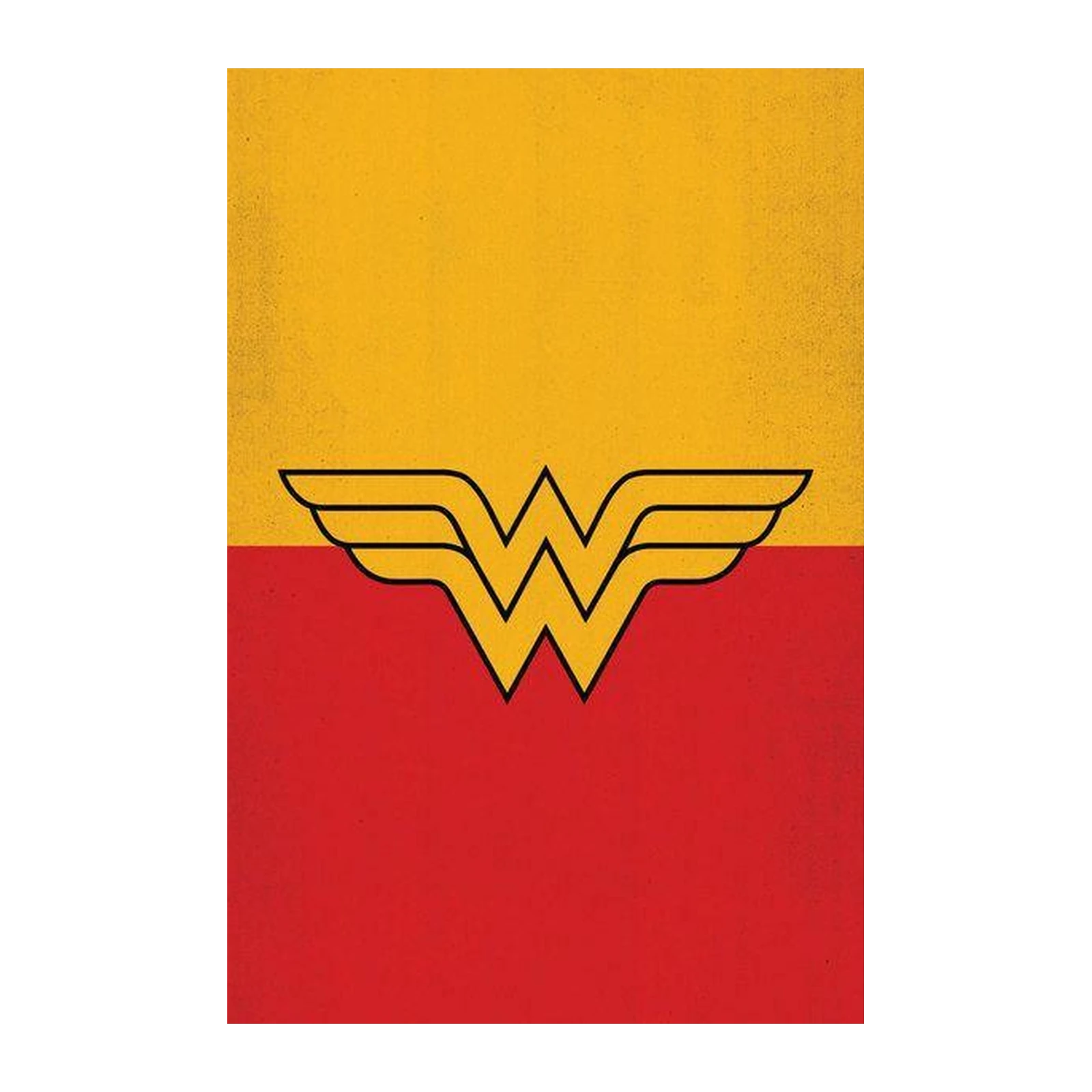 Iconic Wonder Woman Logo Yellow & Red Wall Art