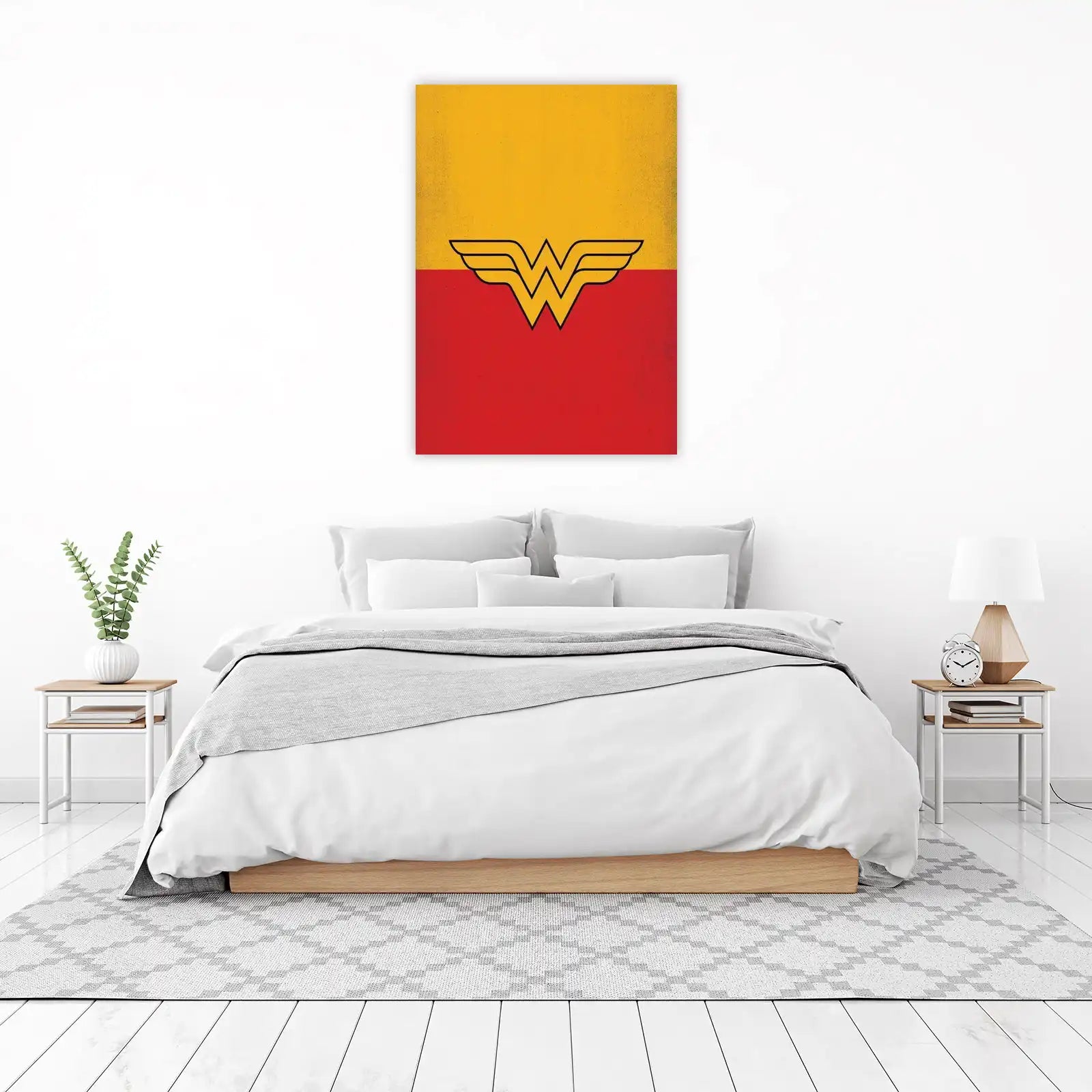 Iconic Wonder Woman Logo Yellow & Red Wall Art