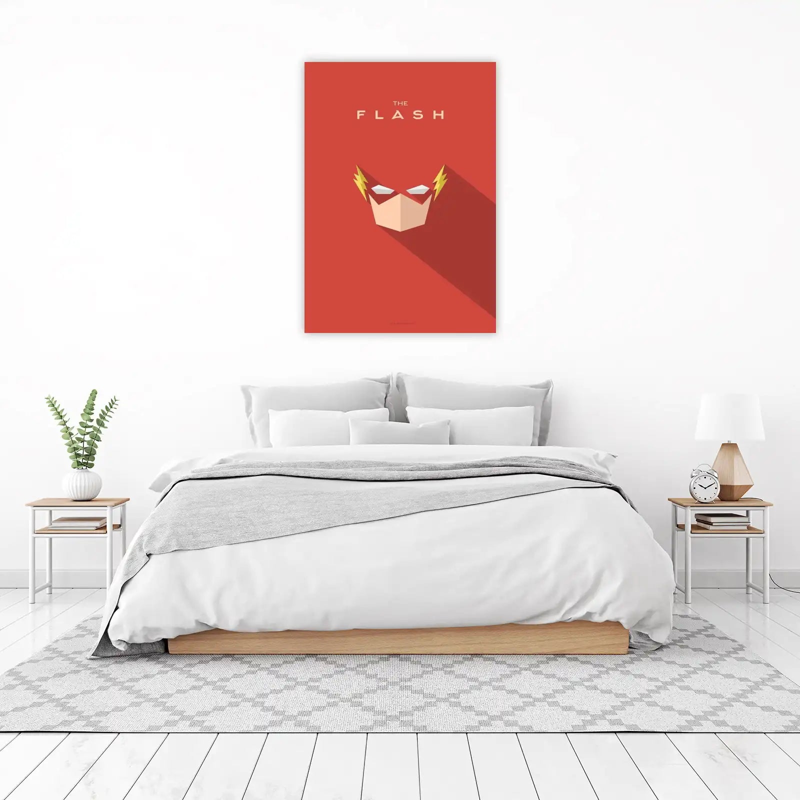 Minimalist Flash Superhero Logo Wall Art