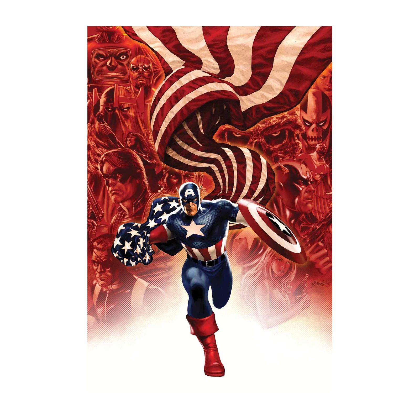 Captain America Heroic Action Wall Art