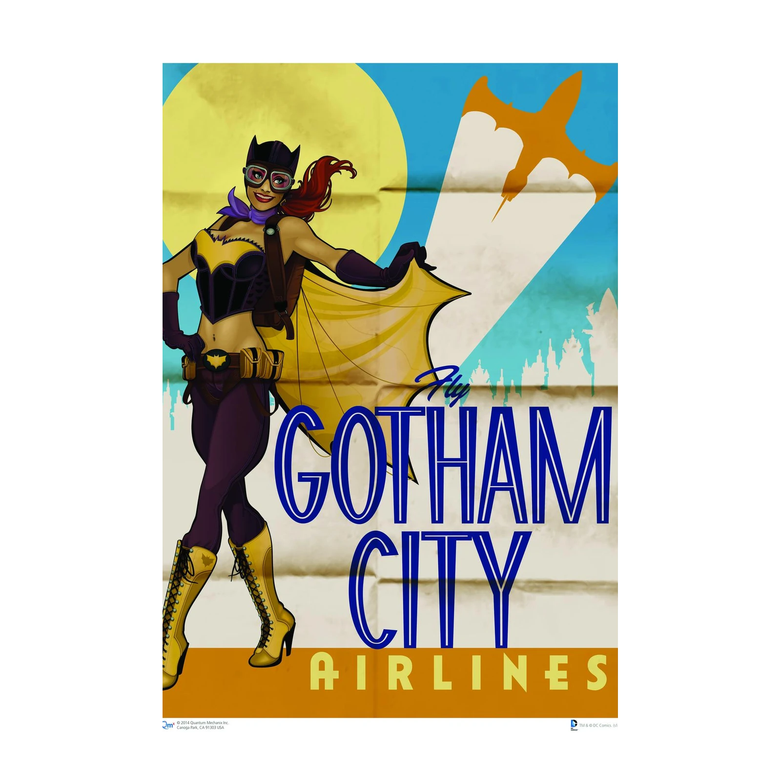 Retro Batgirl Gotham City Airlines Wall Art
