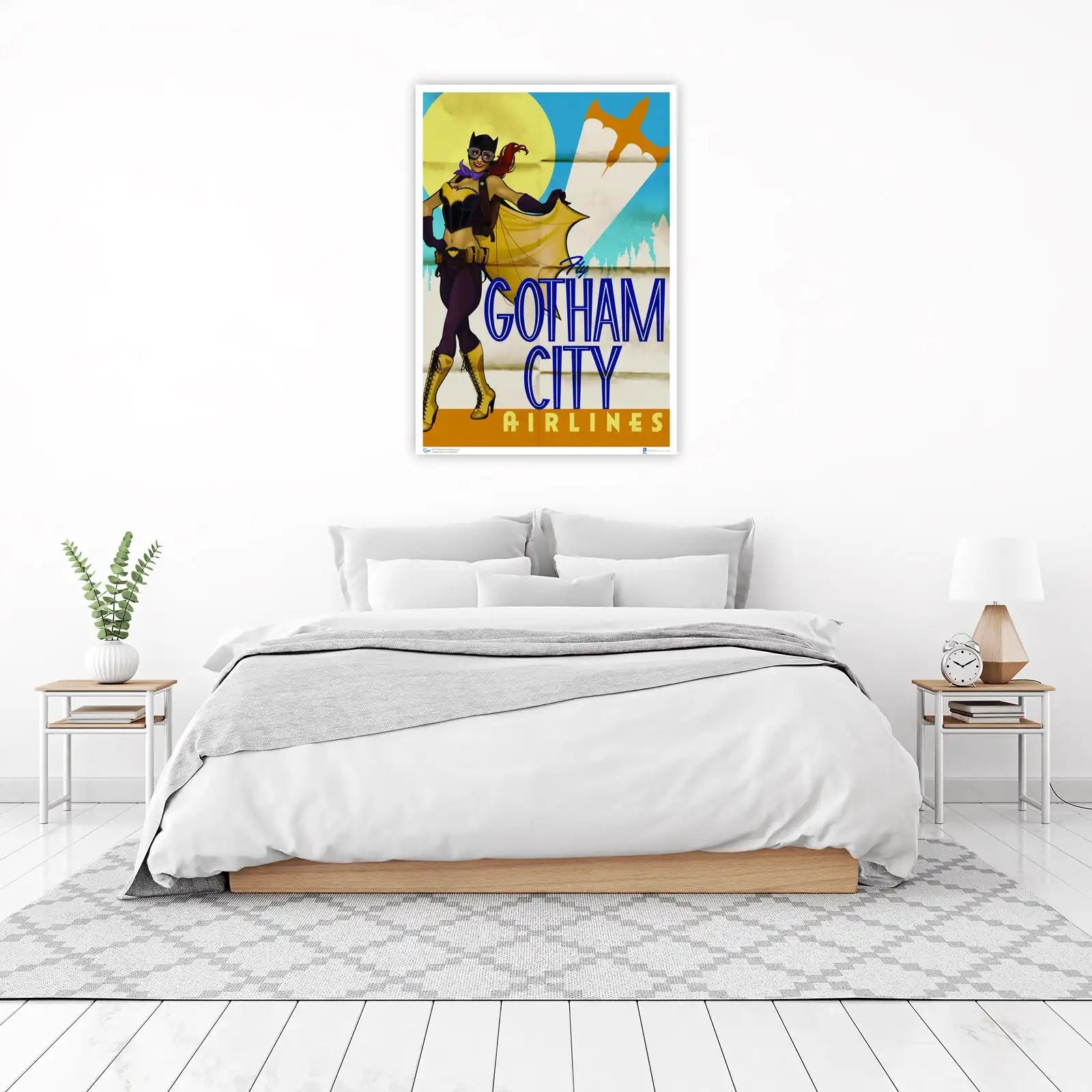 Retro Batgirl Gotham City Airlines Wall Art