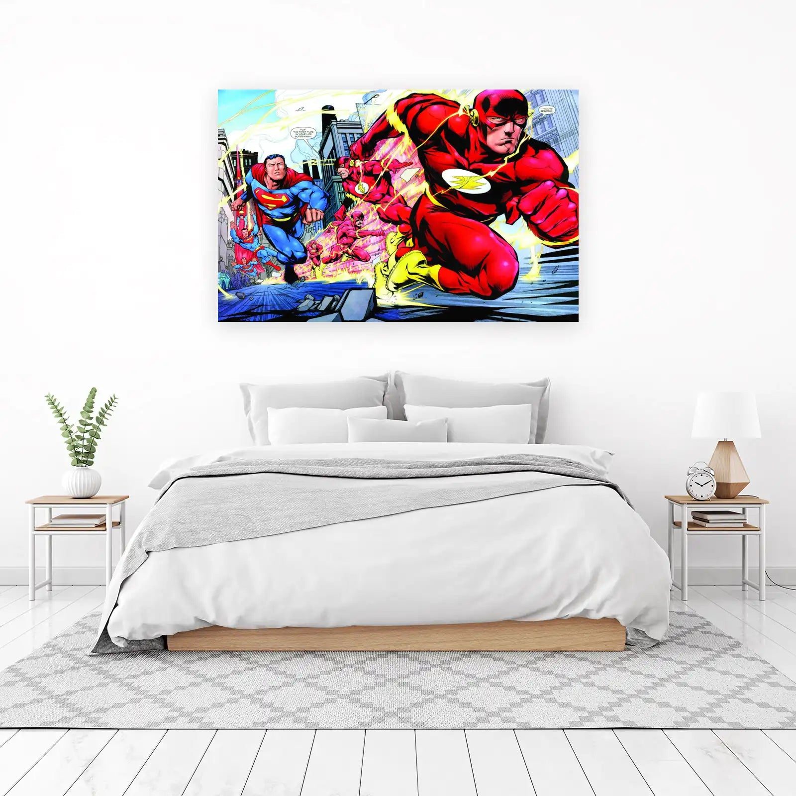 Superman & Flash Dynamic Action Wall Art