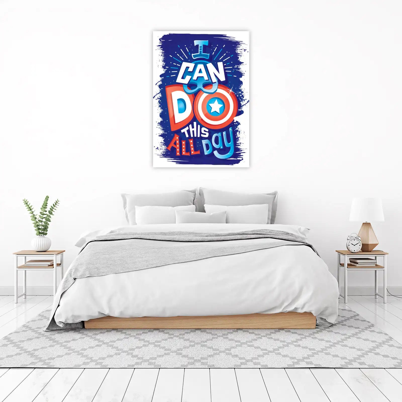 Inspirational "I Can Do This All Day" Superhero Wall Art