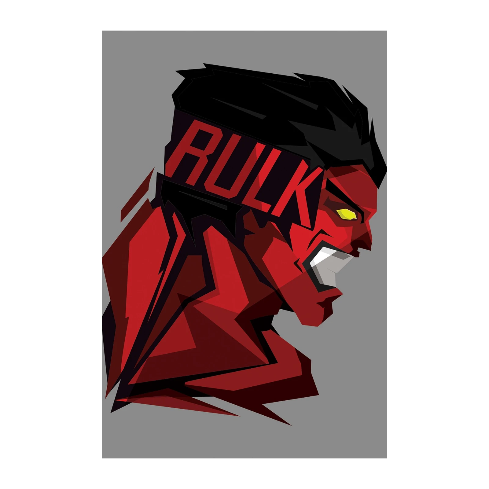 Angry Red Hulk Graphic Wall Art