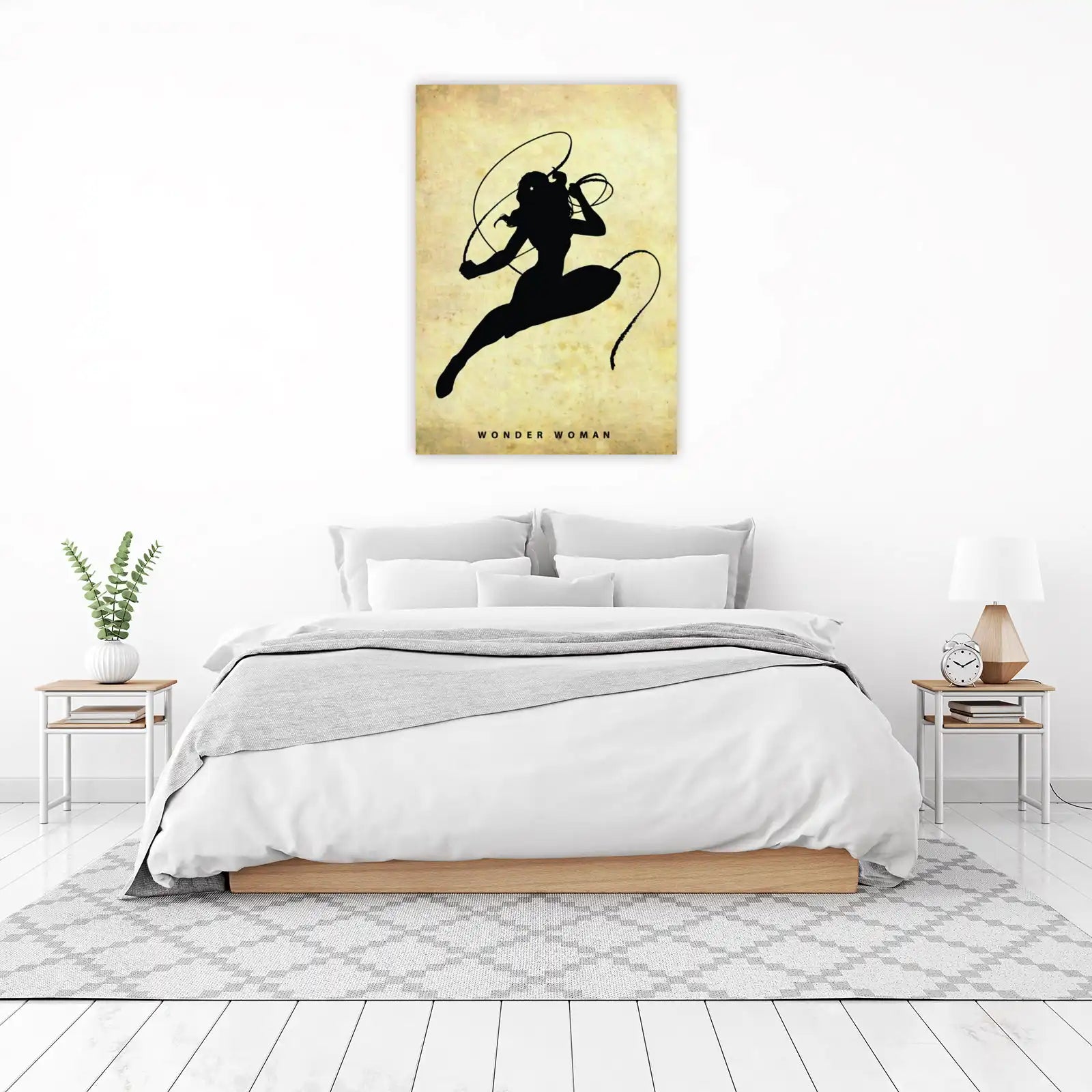 Retro Wonder Woman Silhouette Wall Art