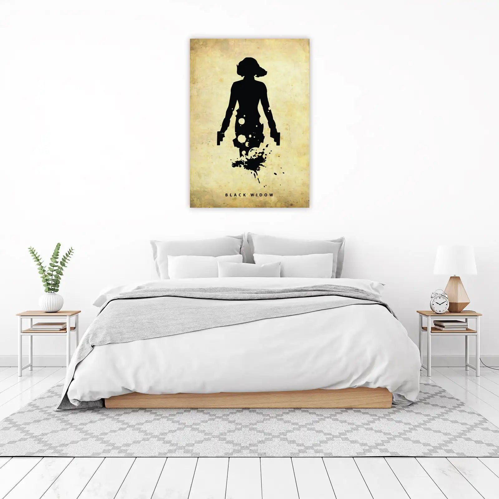 Black Widow Silhouette Action Wall Art