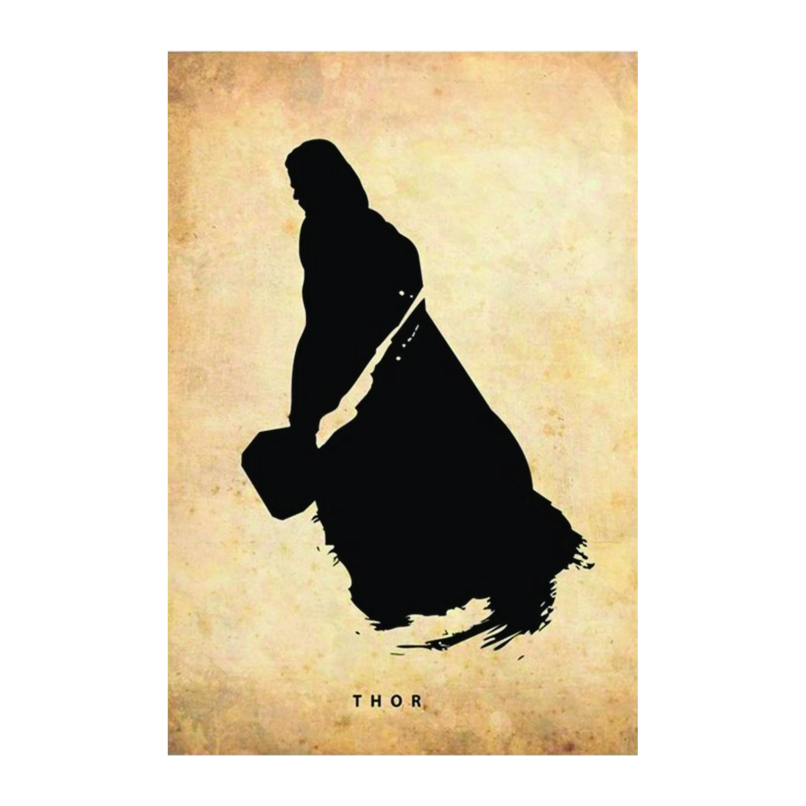 Minimalist Thor Silhouette Wall Art