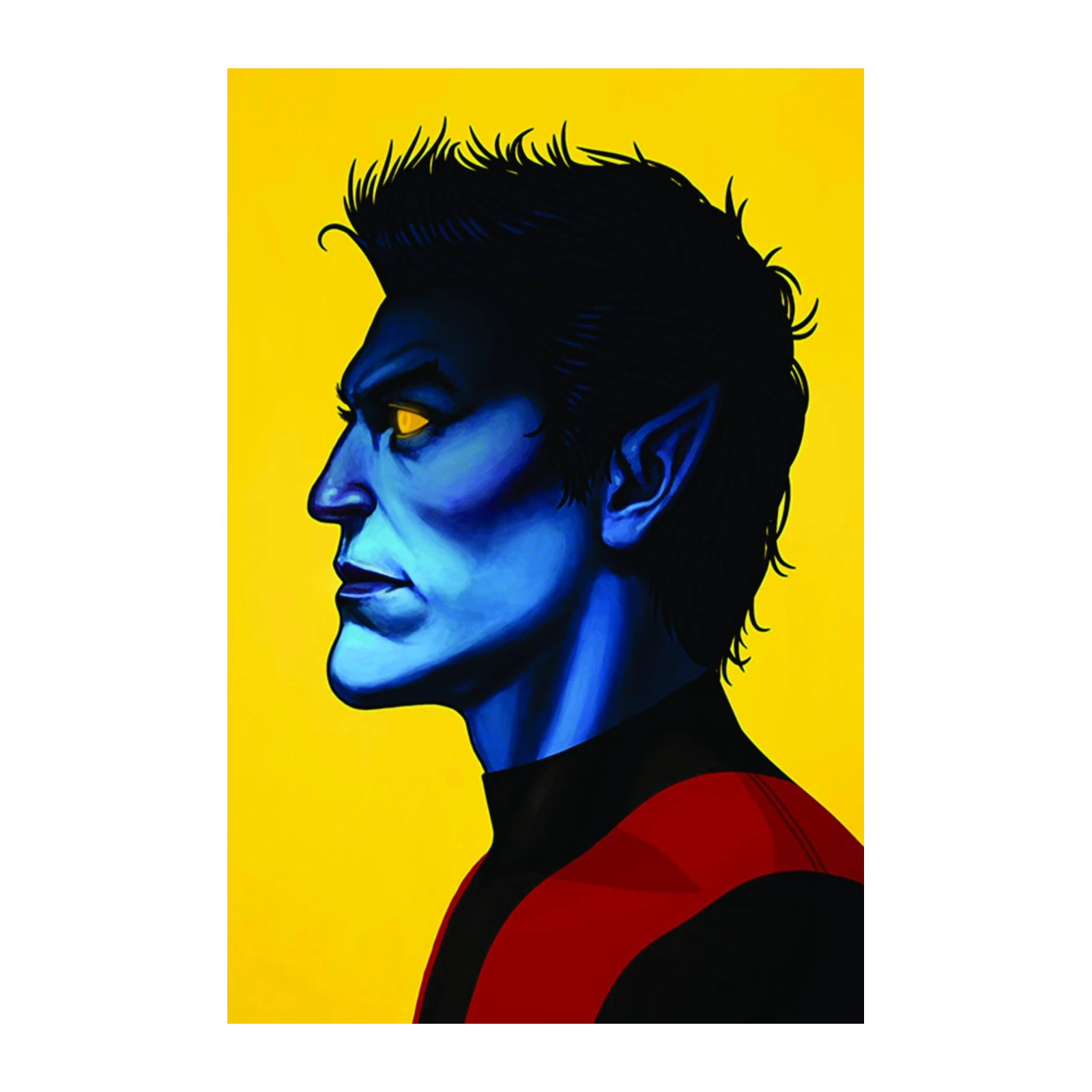 Vibrant Blue Mutant Portrait Wall Art