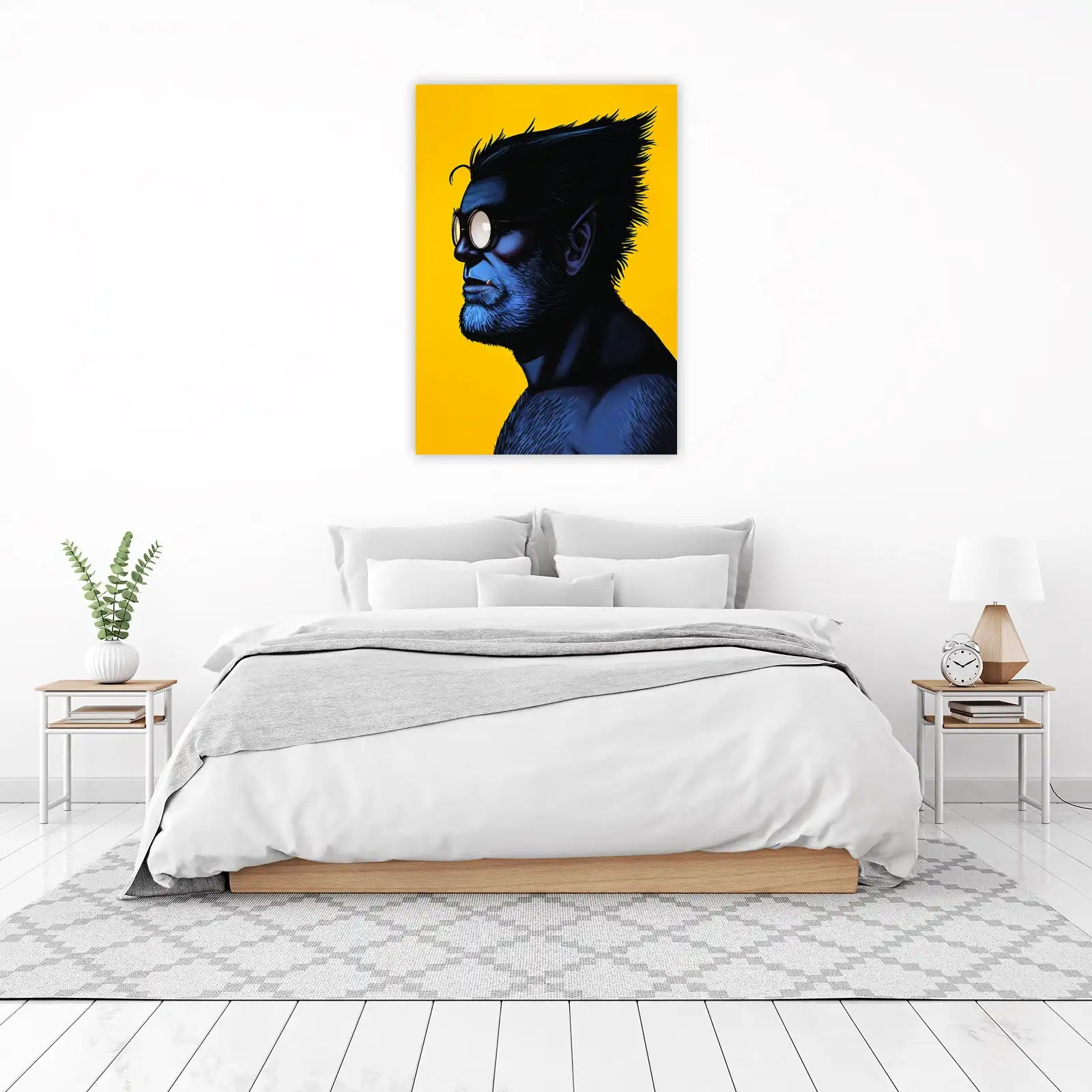 Beast Comic Art Blue Furred Mutant Wall Art