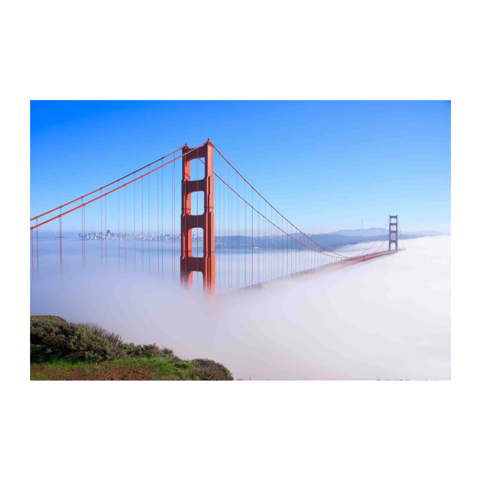 Golden Gate Bridge Foggy Morning Wall Art