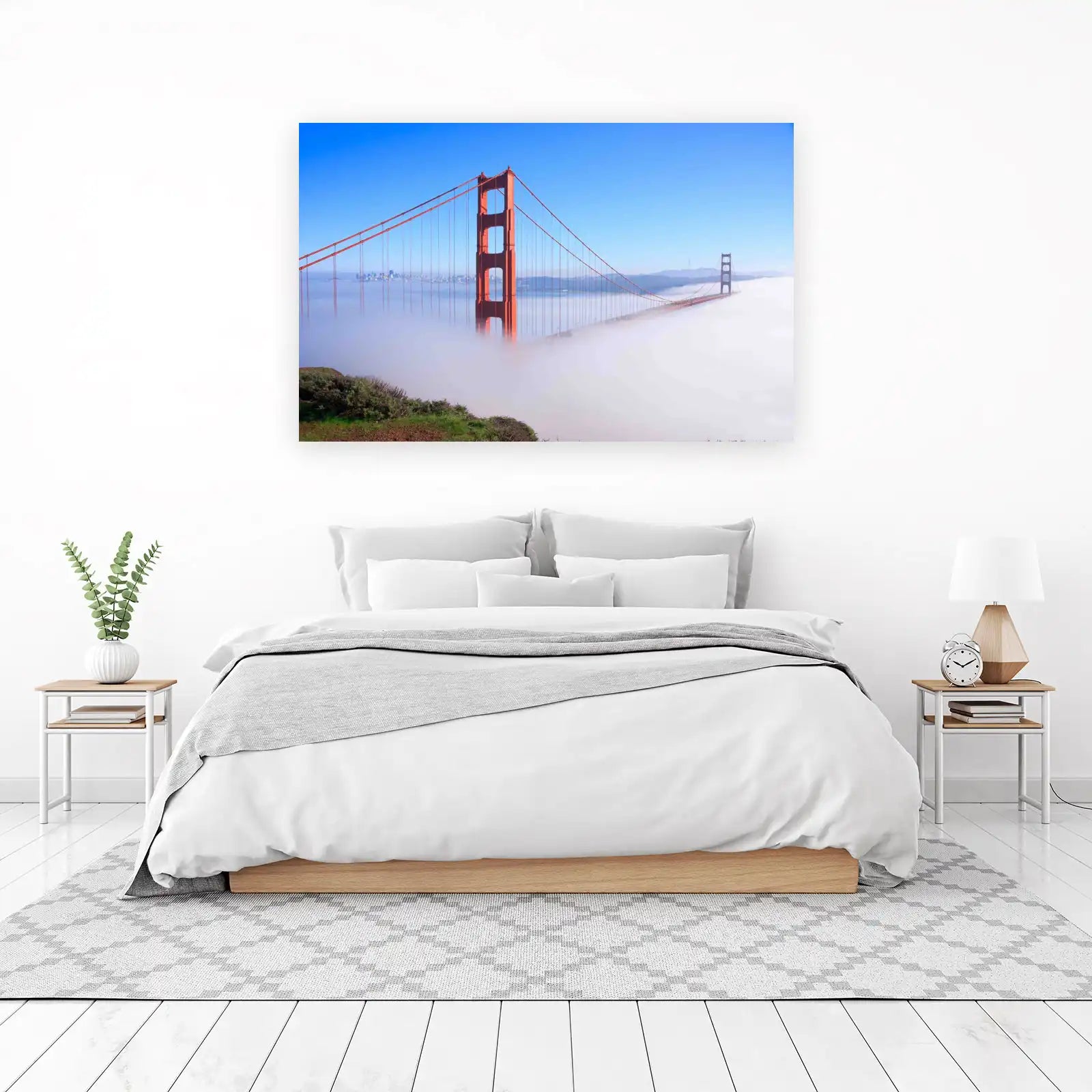 Golden Gate Bridge Foggy Morning Wall Art