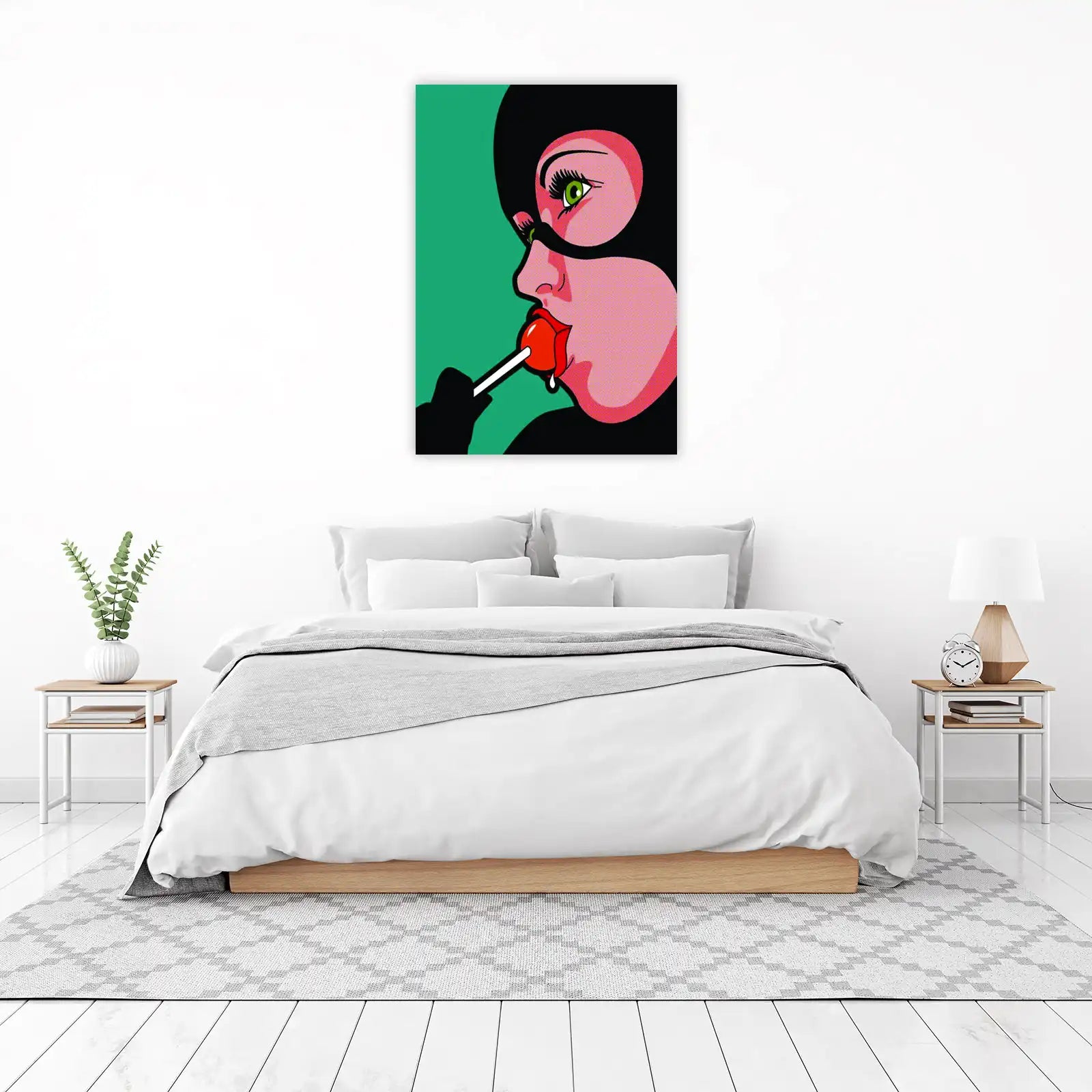 Pop Art Siren Green Lollipop Wall Art