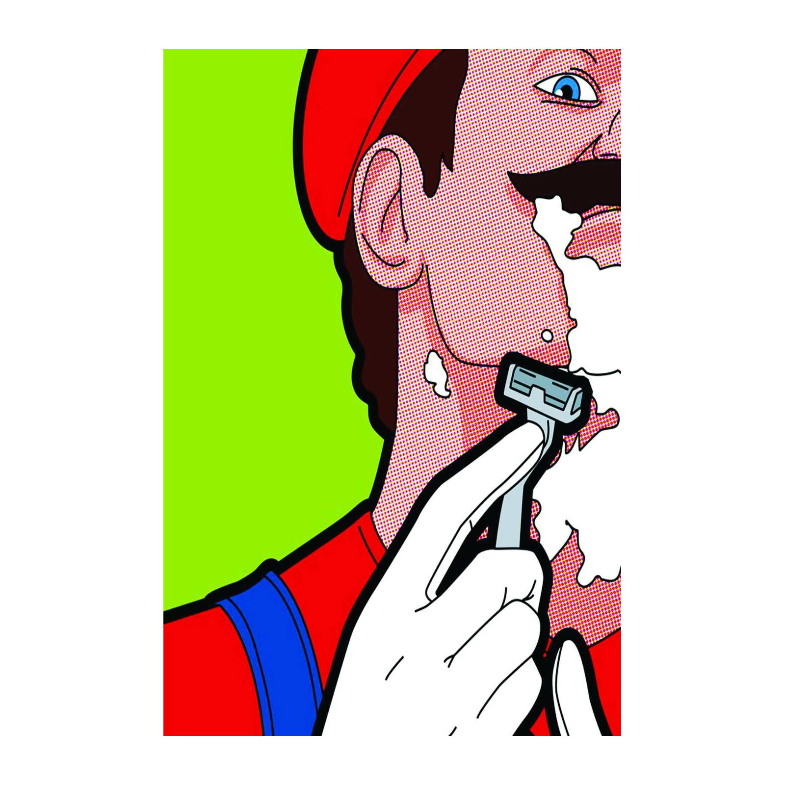 Pop Art Shaving Mario Wall Art