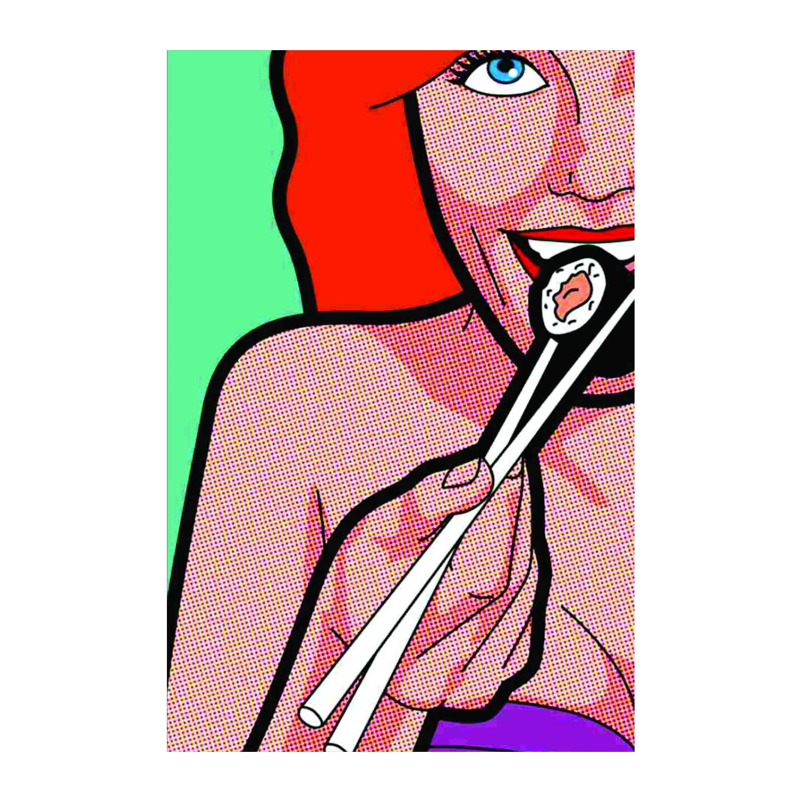Pop Art Sushi Woman Wall Art