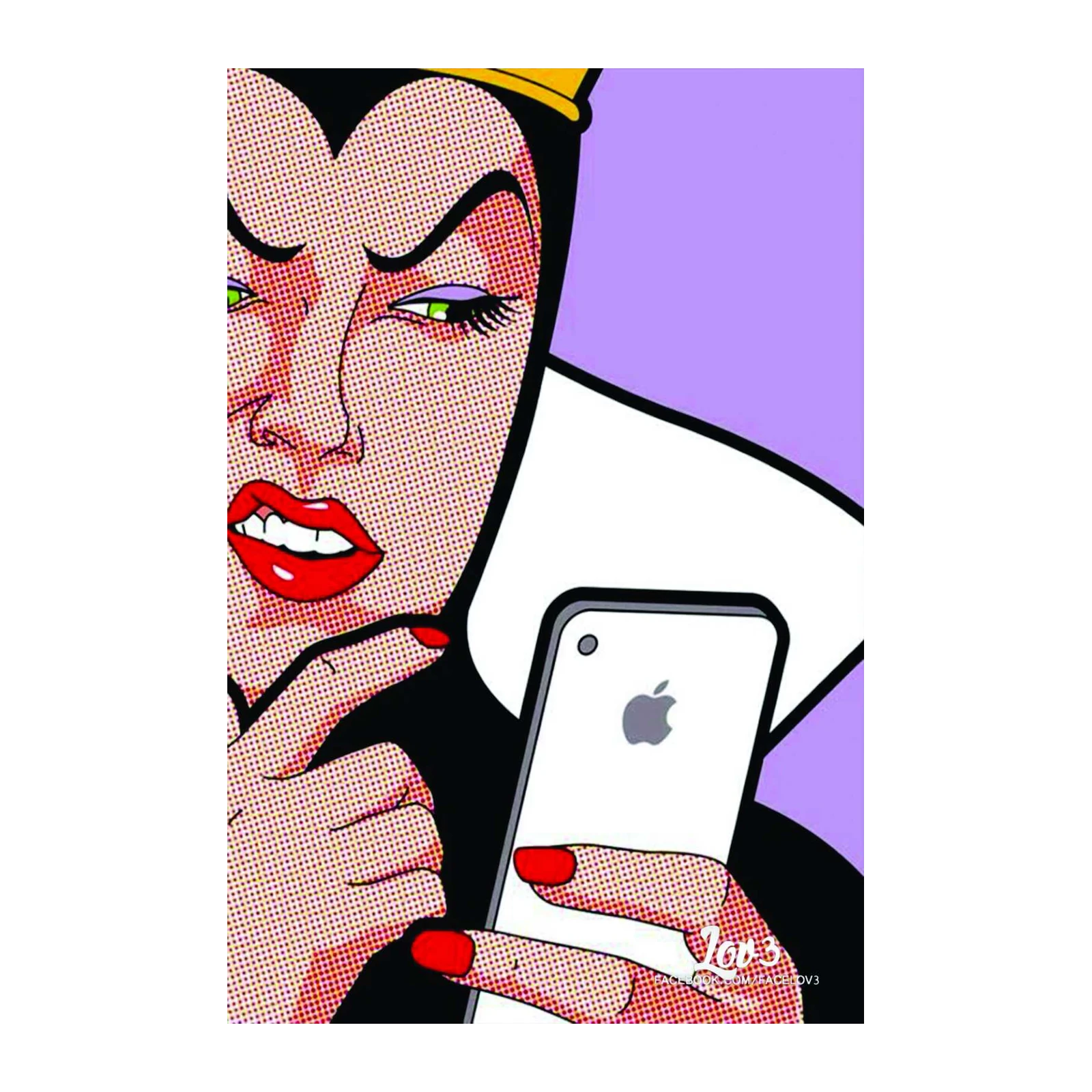 Pop Art Evil Queen Phone Wall Art