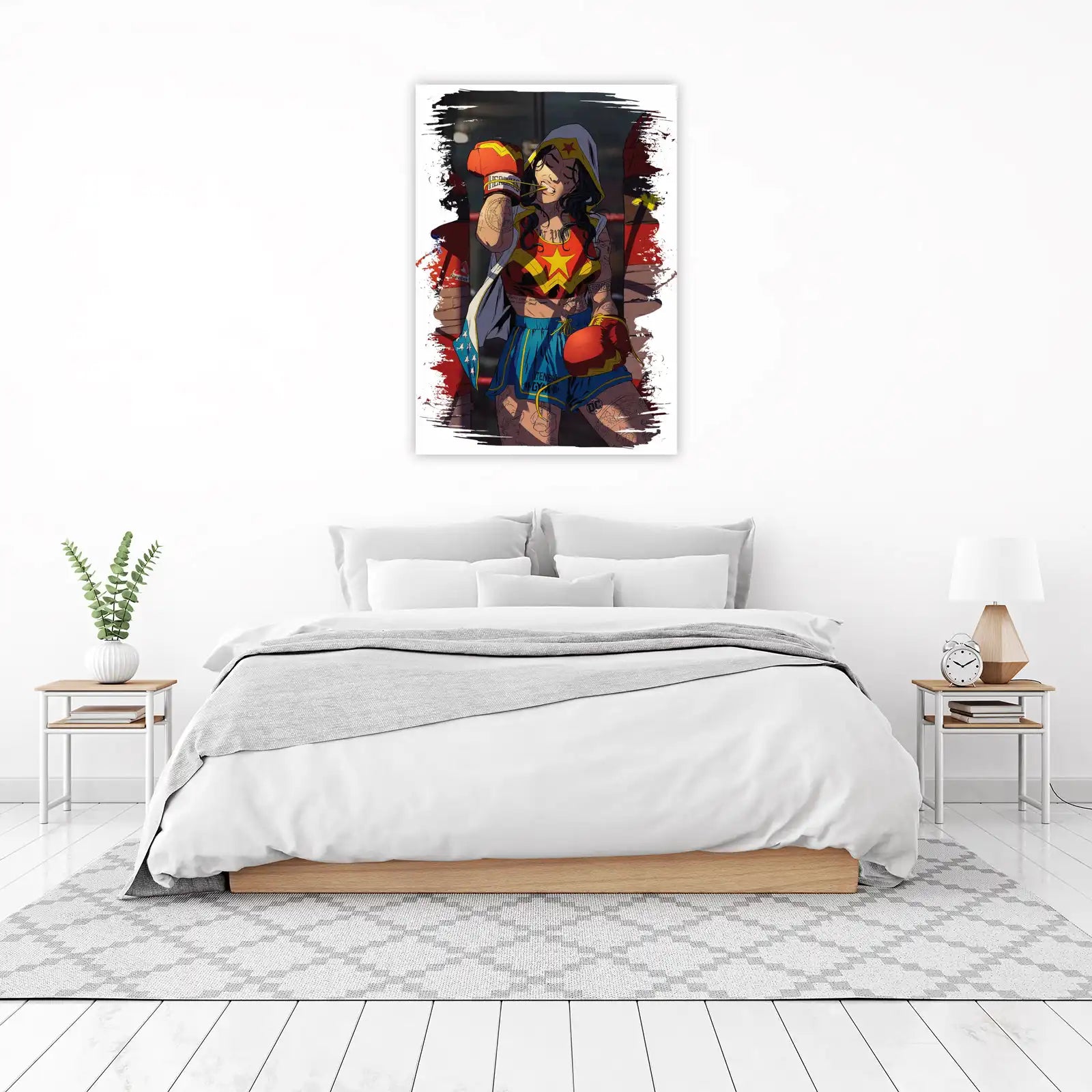 Gritty Wonder Woman Boxing Wall Art
